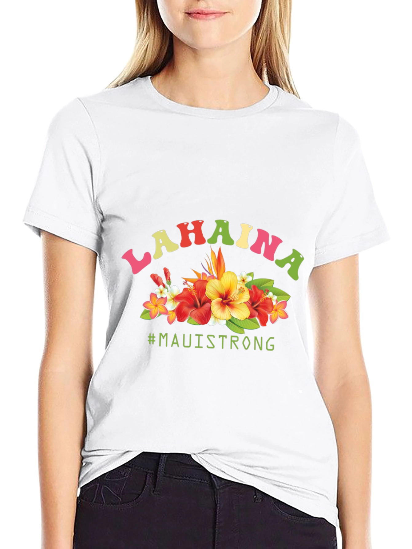 Lahaina Maui Strong Floral Graphic Tee