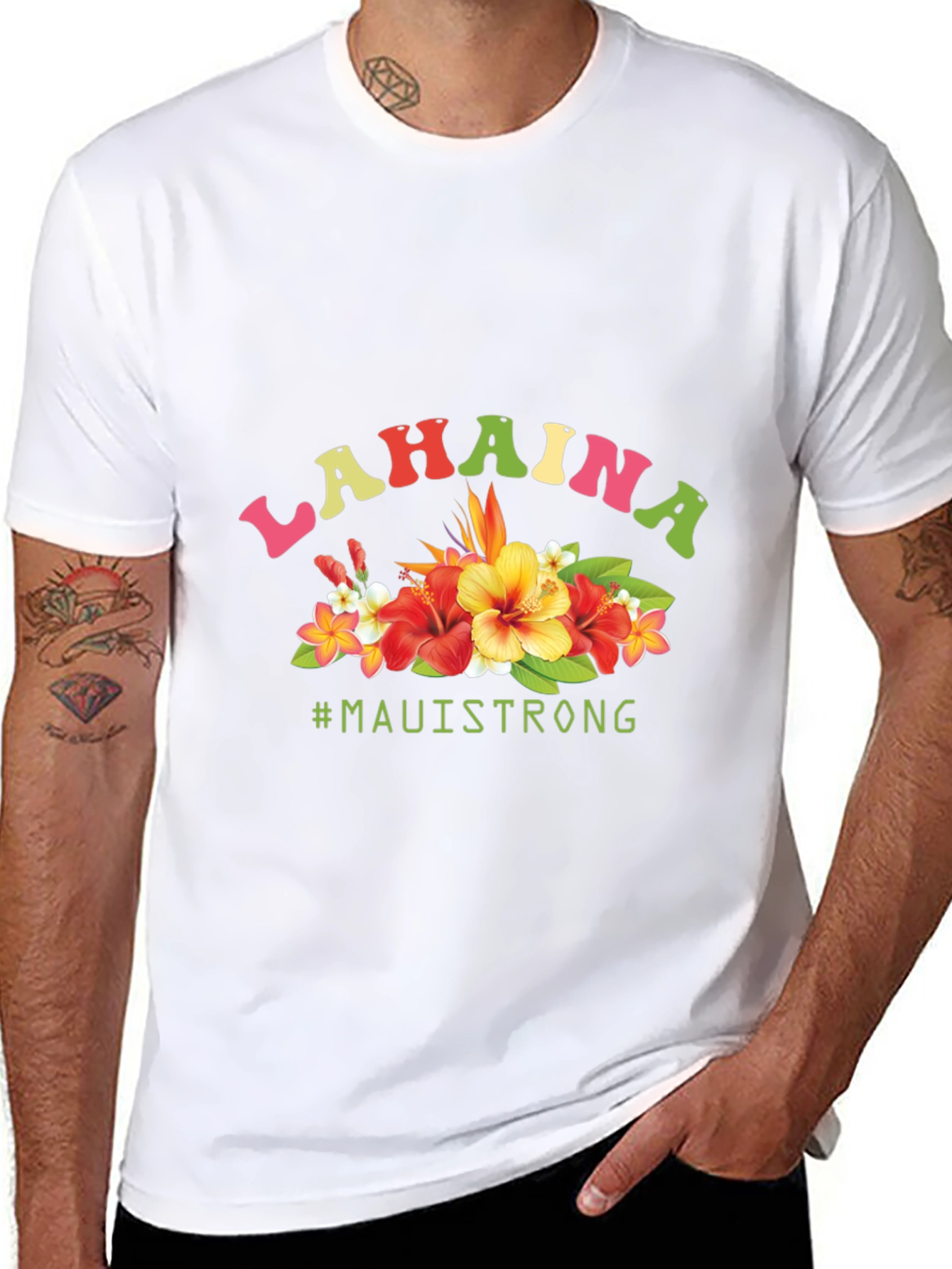 Lahaina Maui Strong Floral Graphic Tee