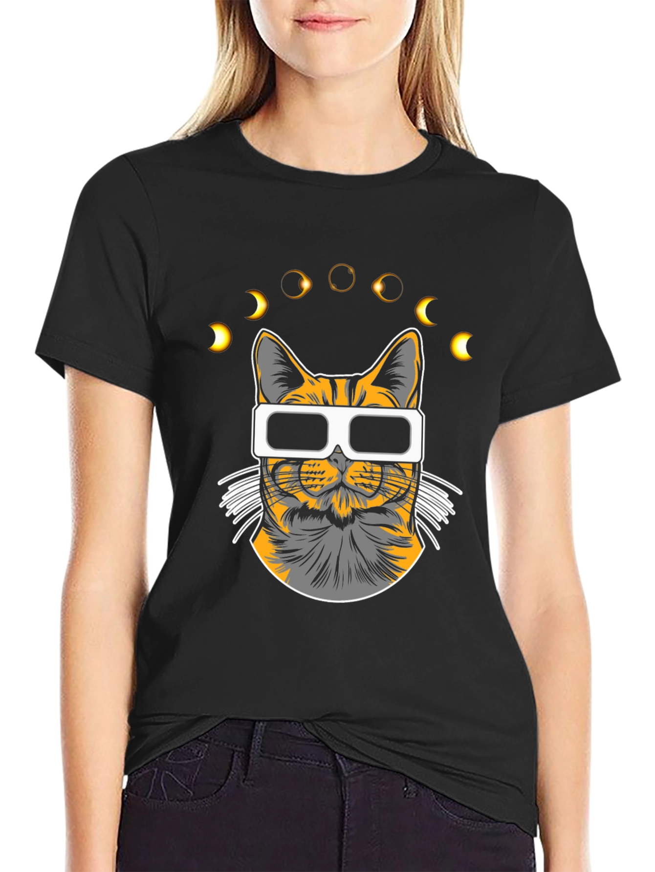 Eclipse Cat T-Shirt - Unique Graphic Tee