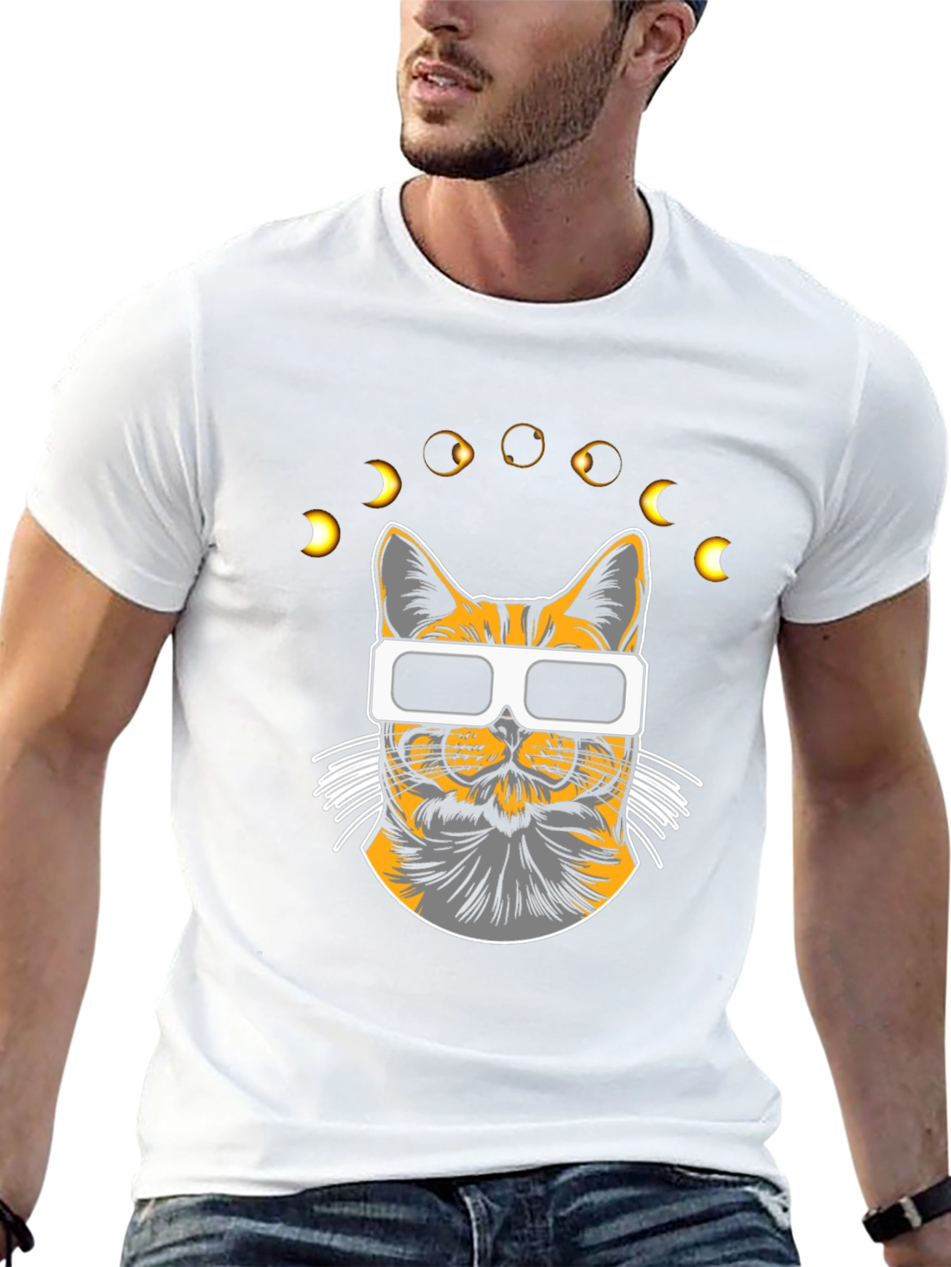 Eclipse Cat T-Shirt - Unique Graphic Tee