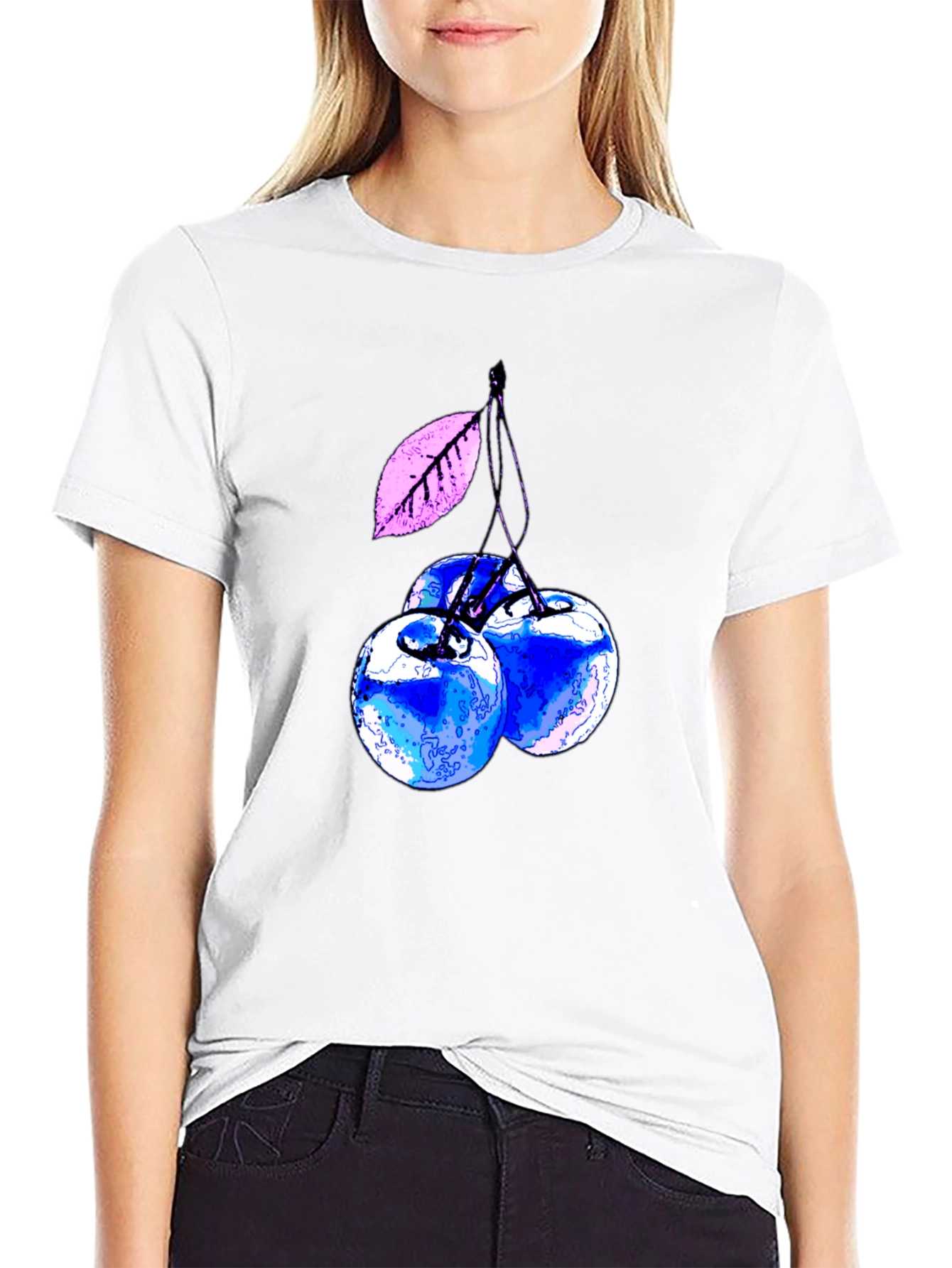 Blue Cherry Graphic Tee - Stylish & Unique!