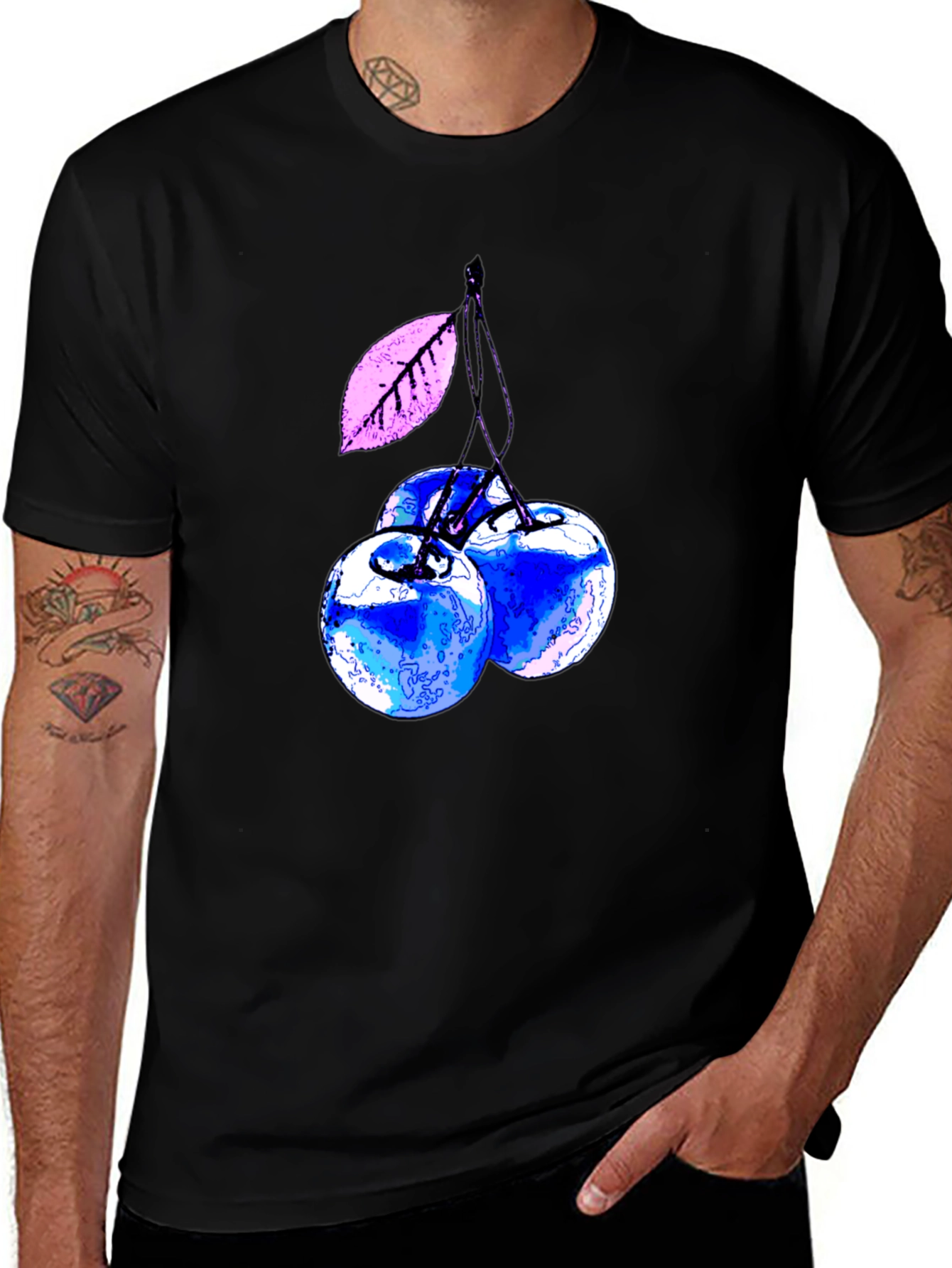 Blue Cherry Graphic Tee - Stylish & Unique!