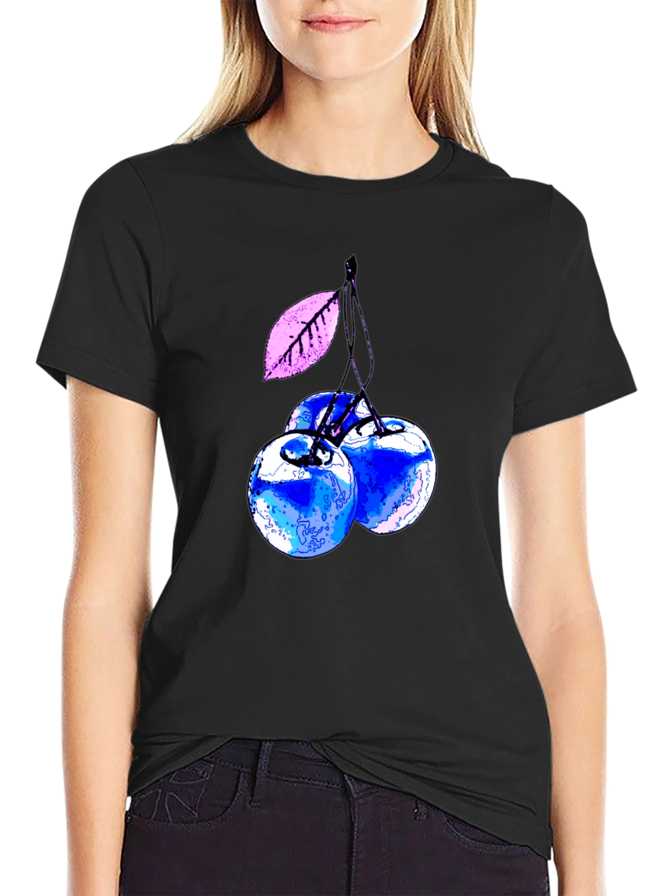 Blue Cherry Graphic Tee - Stylish & Unique!