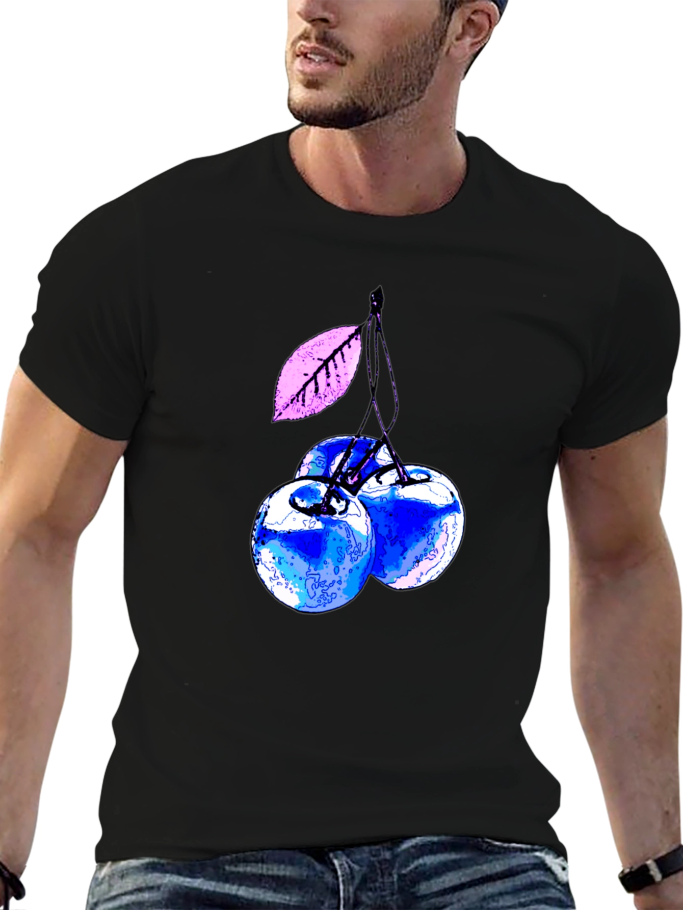 Blue Cherry Graphic Tee - Stylish & Unique!