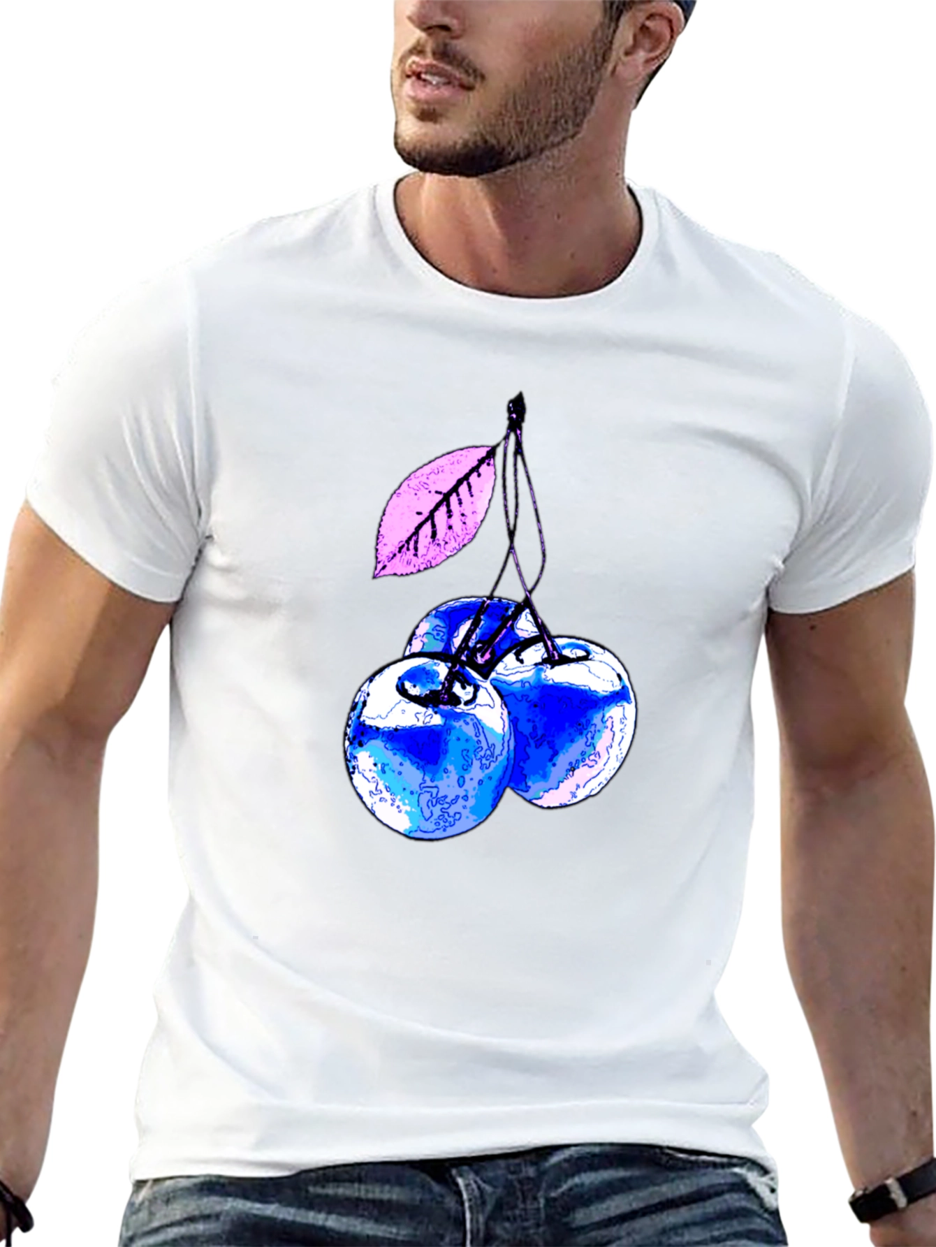 Blue Cherry Graphic Tee - Stylish & Unique!