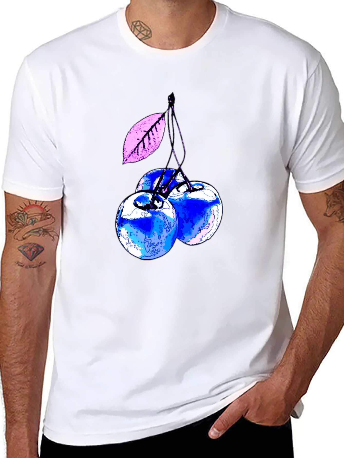 Blue Cherry Graphic Tee - Stylish & Unique!