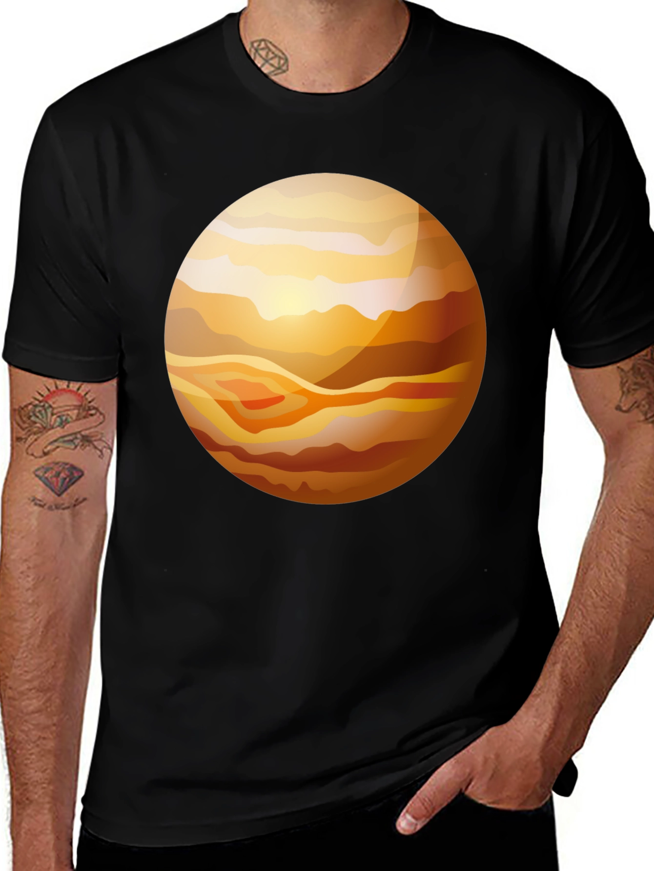 Planet Graphic T-Shirt - Stylish Black Tee