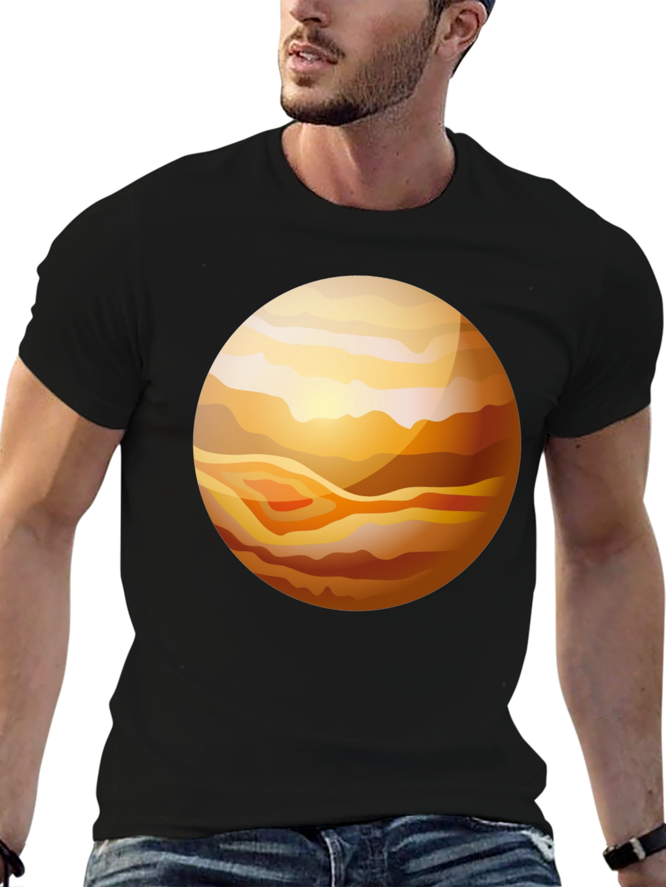 Planet Graphic T-Shirt - Stylish Black Tee