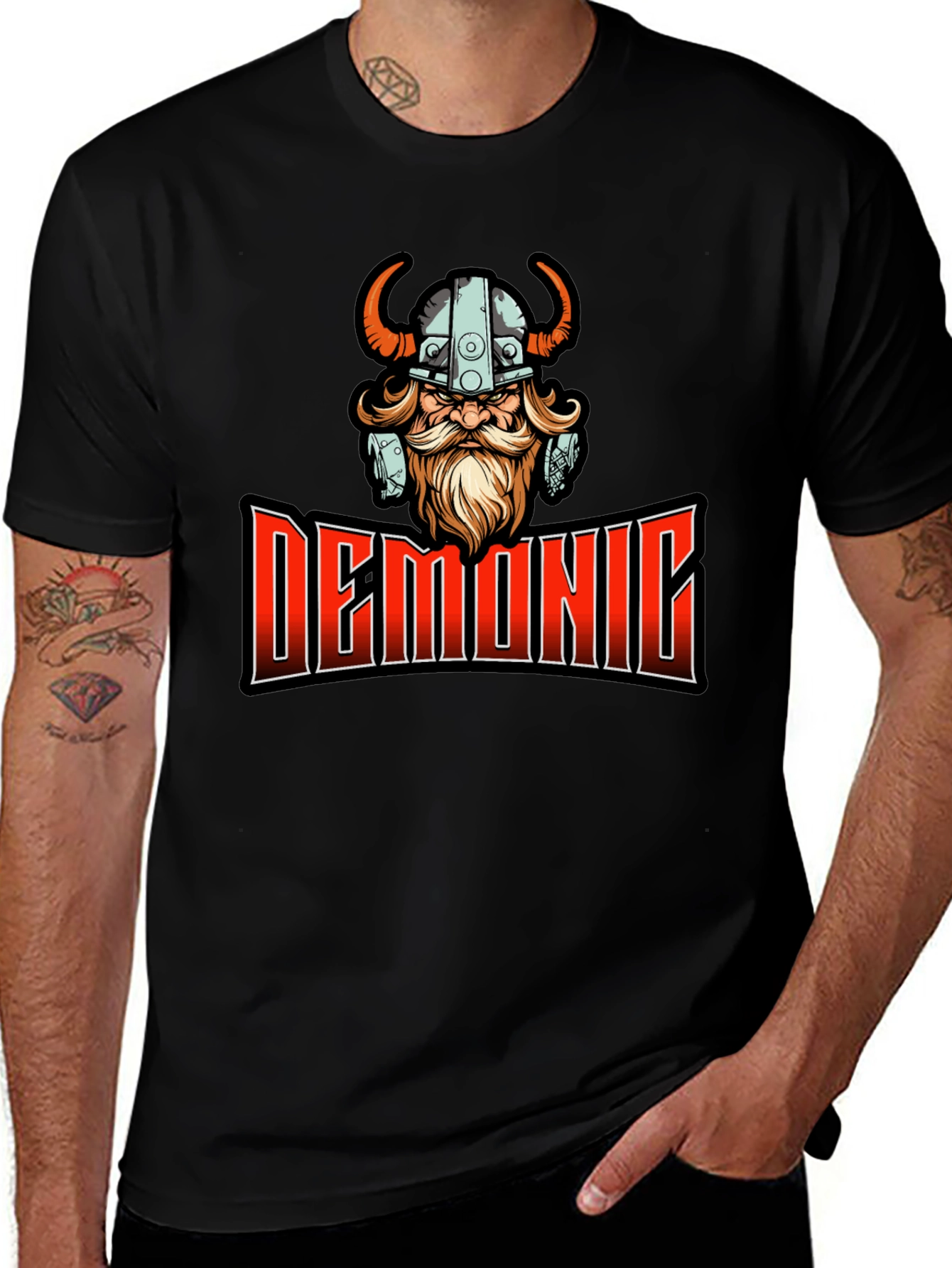 Demonic Viking Graphic T-Shirt