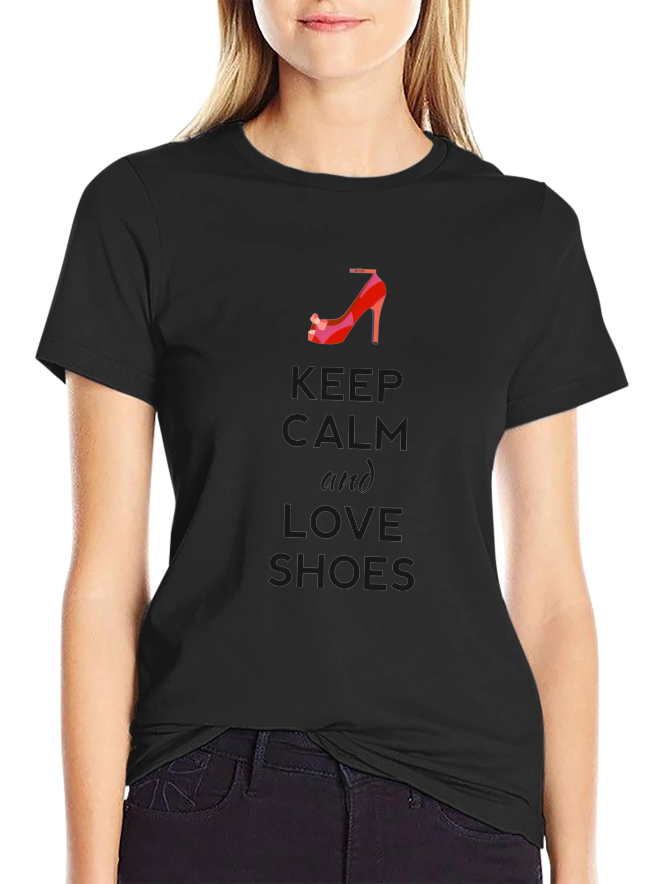 Keep Calm & Love Shoes Graphic Tee
