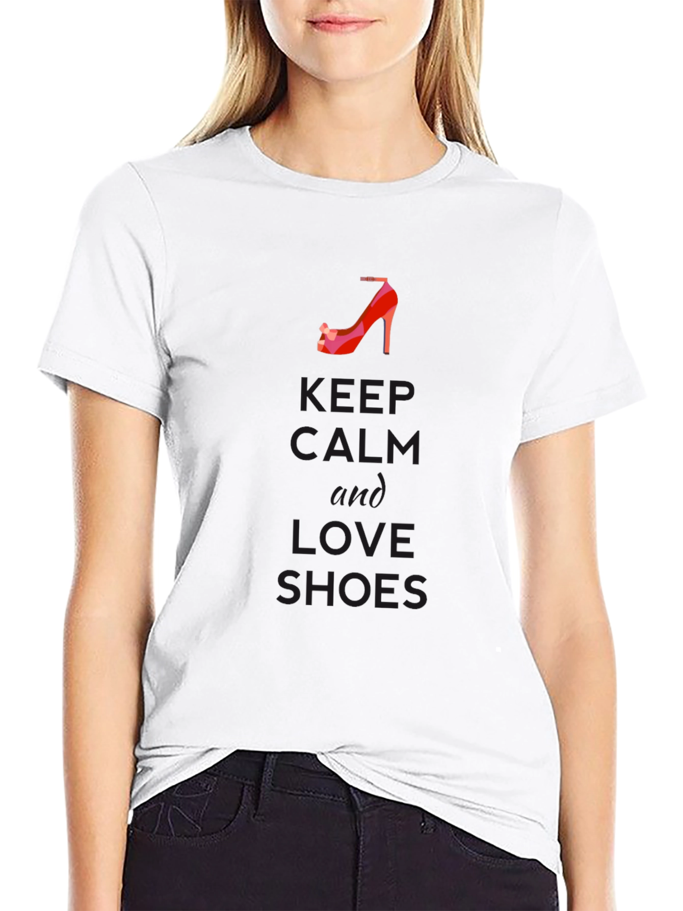 Keep Calm & Love Shoes Graphic Tee