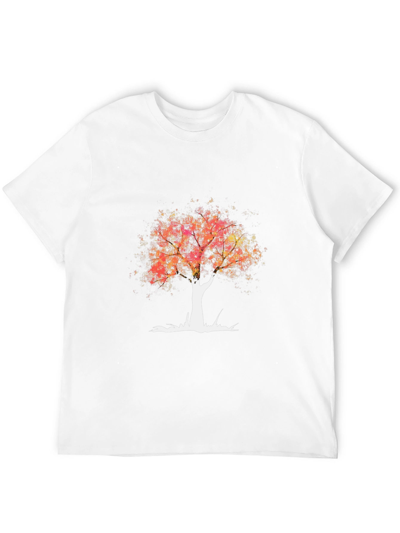 Abstract Tree Graphic Tee - Black Cotton T-Shirt
