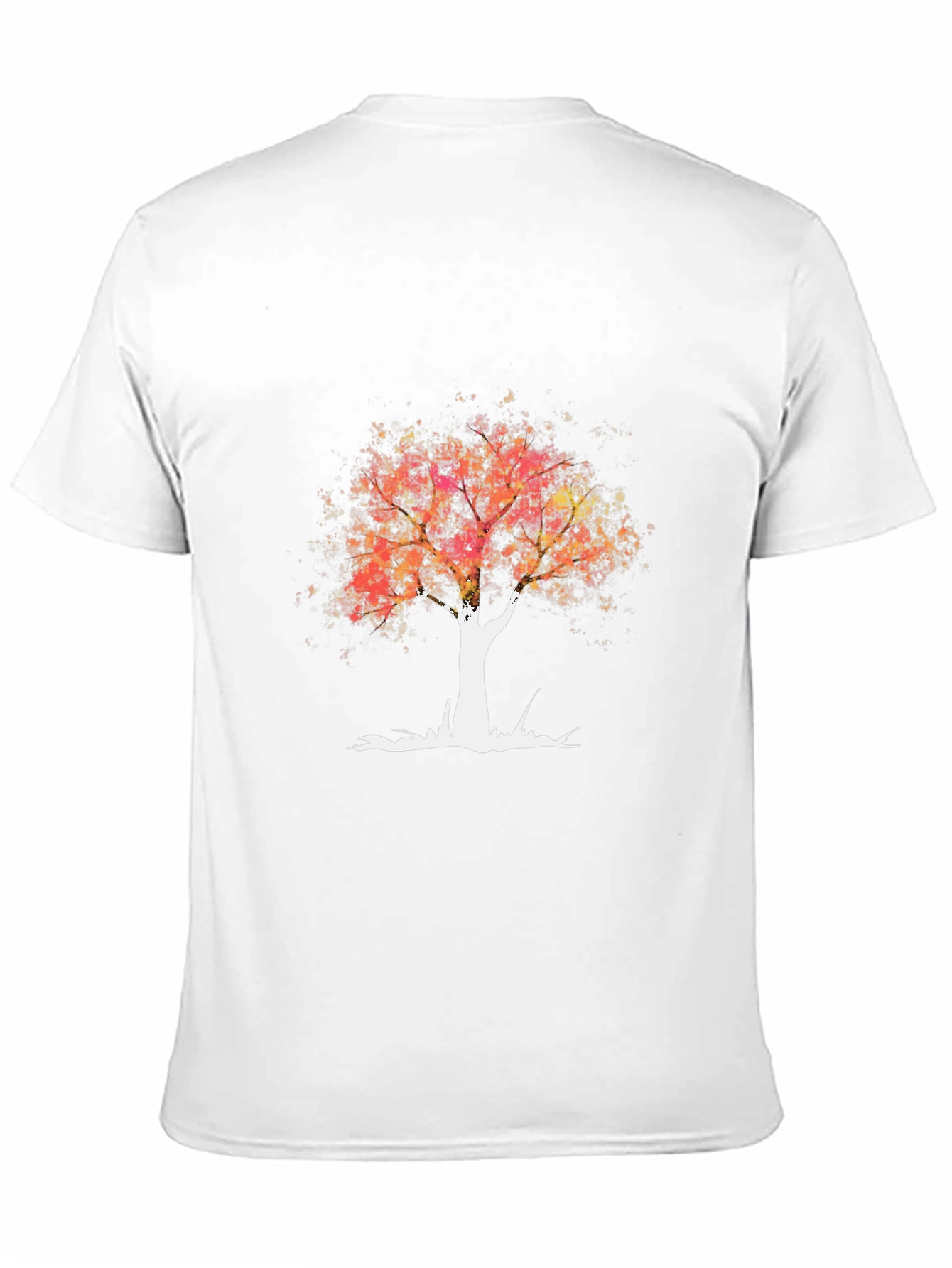 Abstract Tree Graphic Tee - Black Cotton T-Shirt