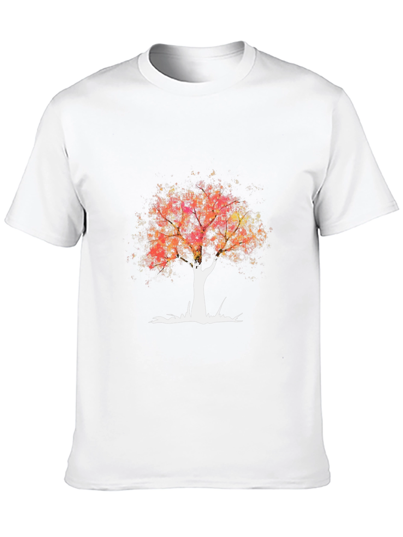 Abstract Tree Graphic Tee - Black Cotton T-Shirt