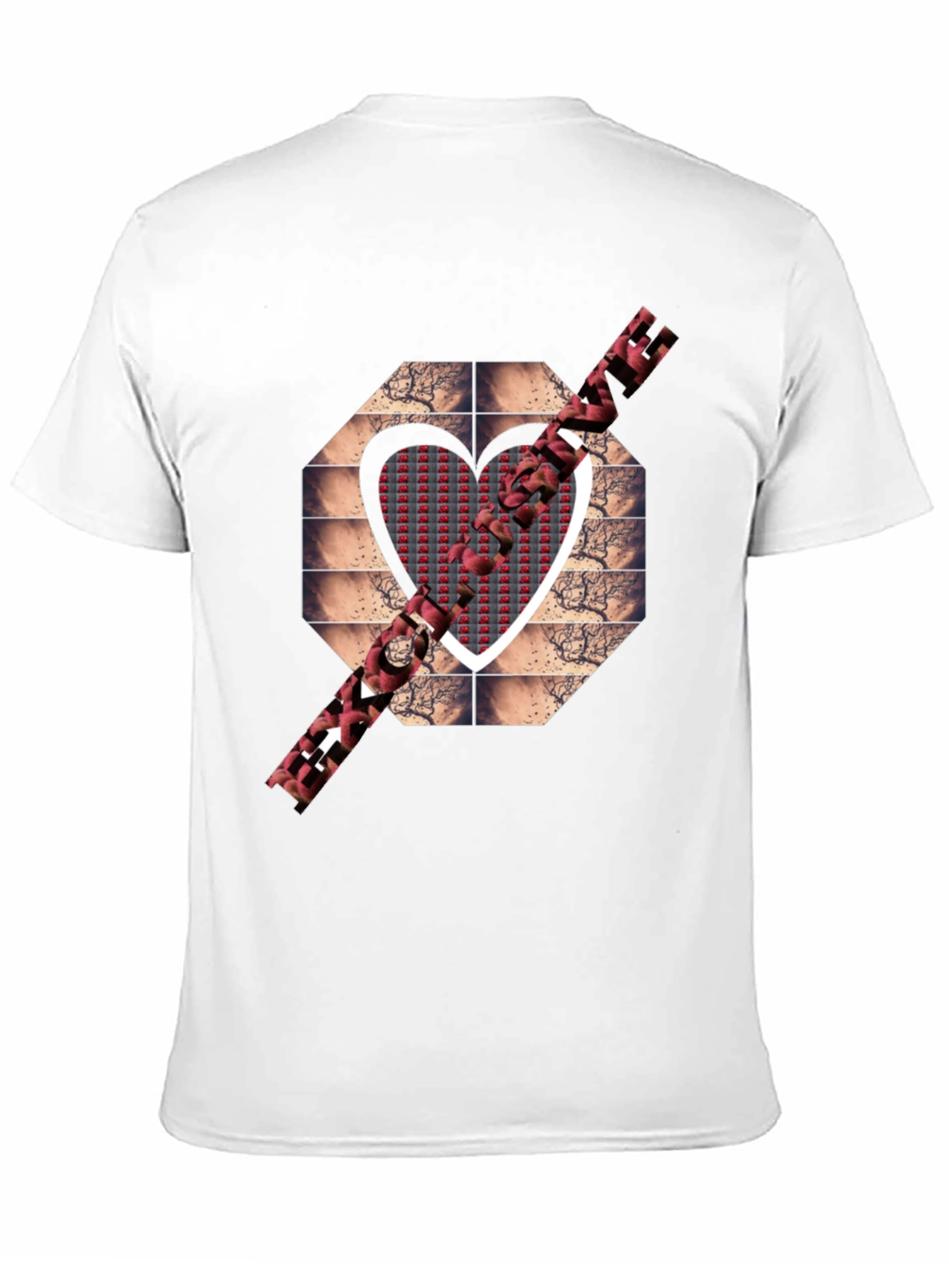Heart Design Black T-Shirt