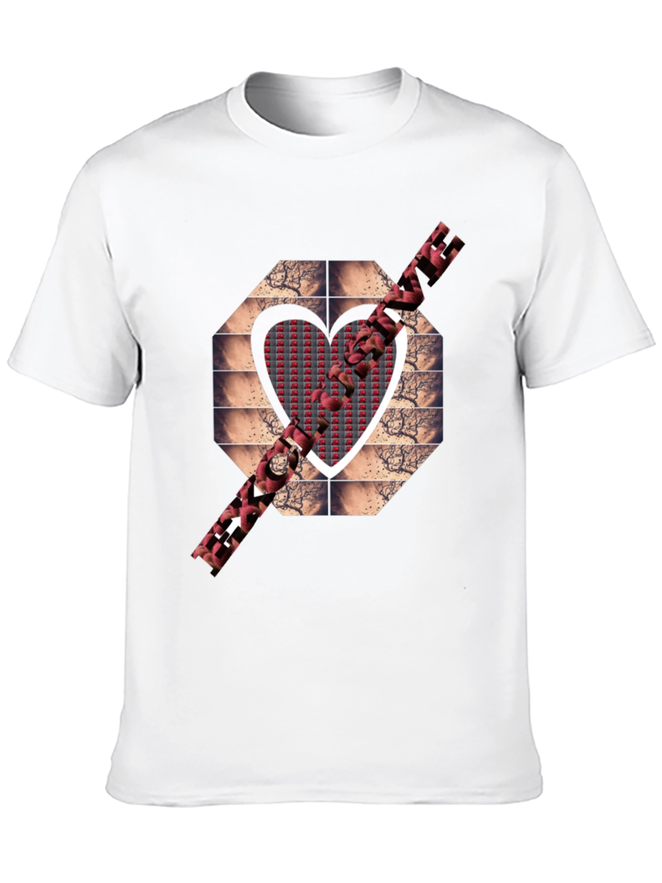 Heart Design Black T-Shirt