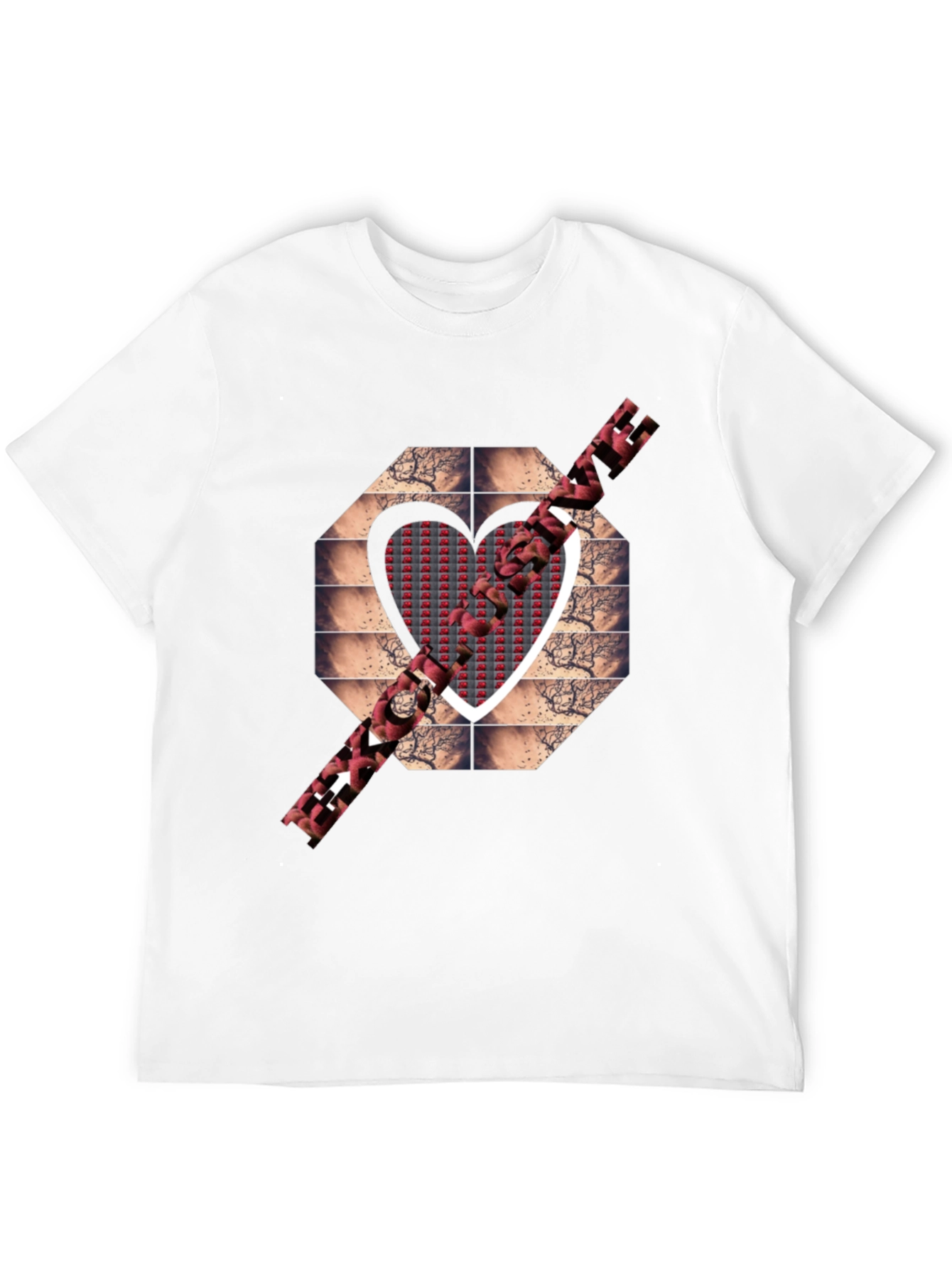 Heart Design Black T-Shirt