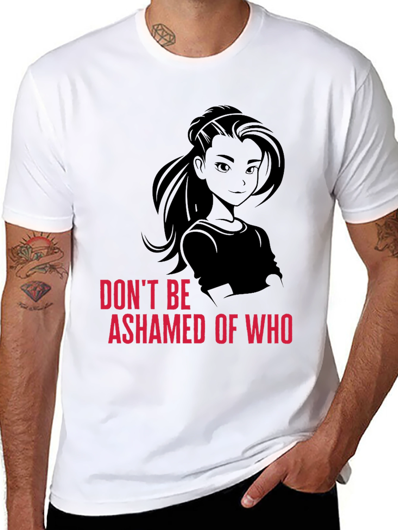 Empowering Black T-Shirt - Dont Be Ashamed