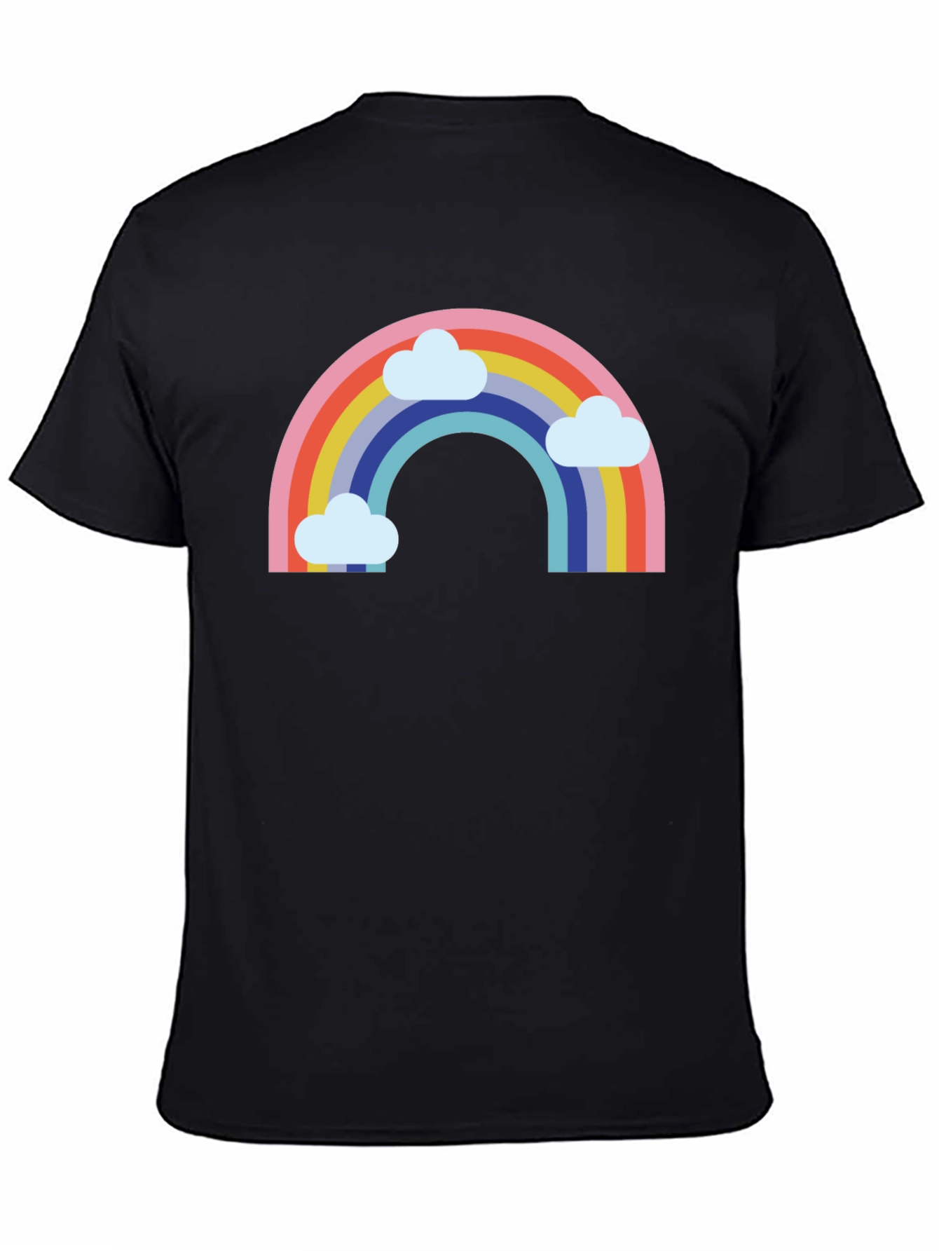 Rainbow & Clouds Graphic Tee - Black T-Shirt