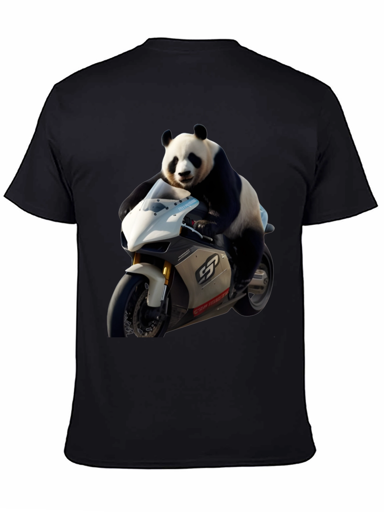 Panda Biker Black T-Shirt