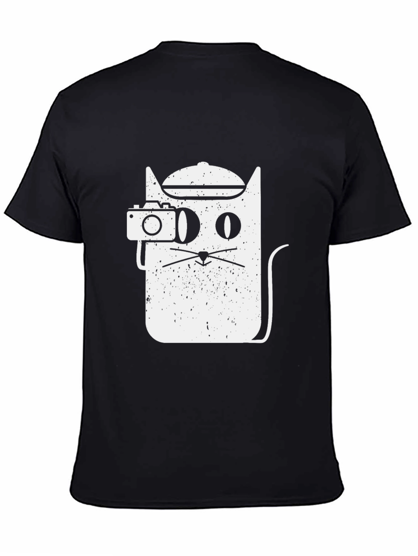 Cool Cat Photographer Graphic Tee - Unisex Black T-Shirt