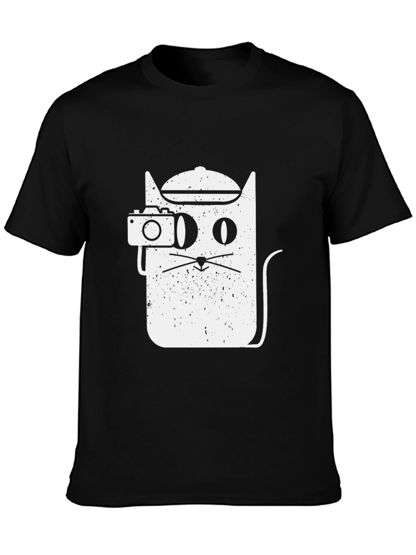 Cool Cat Photographer Graphic Tee - Unisex Black T-Shirt