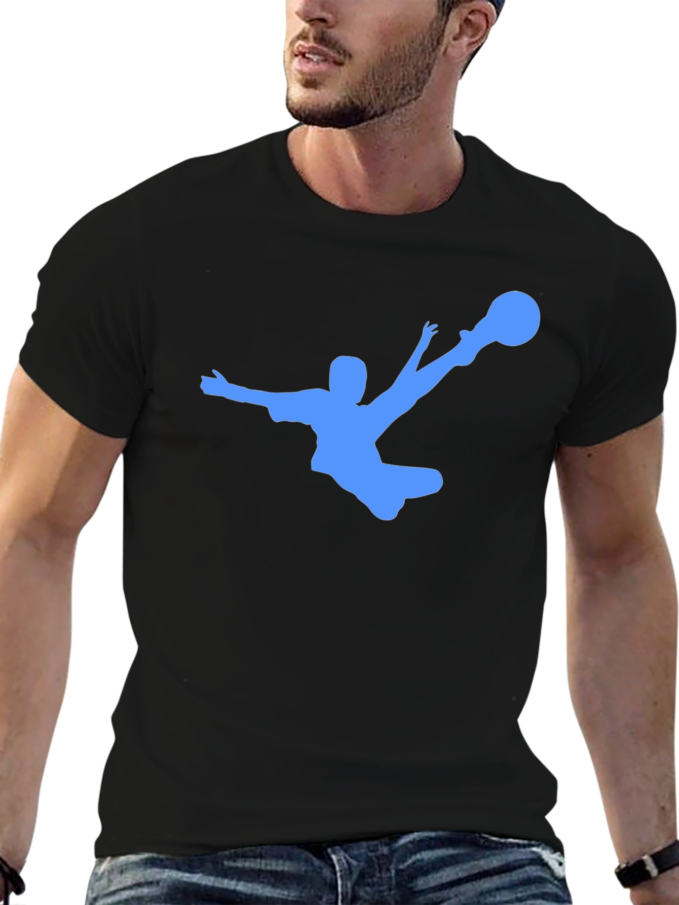 Soccer Kick Black T-Shirt - Cool Graphic Tee