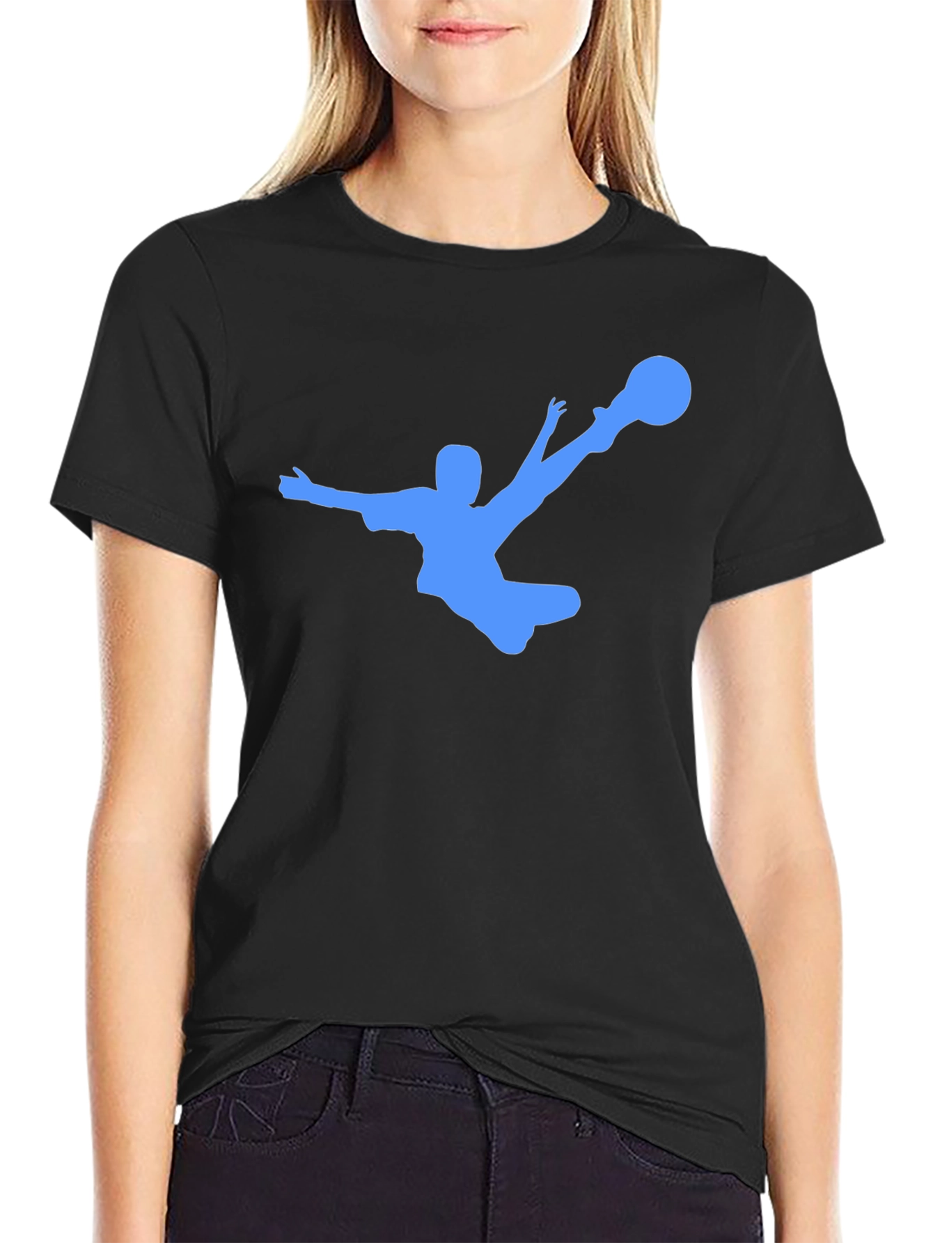 Soccer Kick Black T-Shirt - Cool Graphic Tee