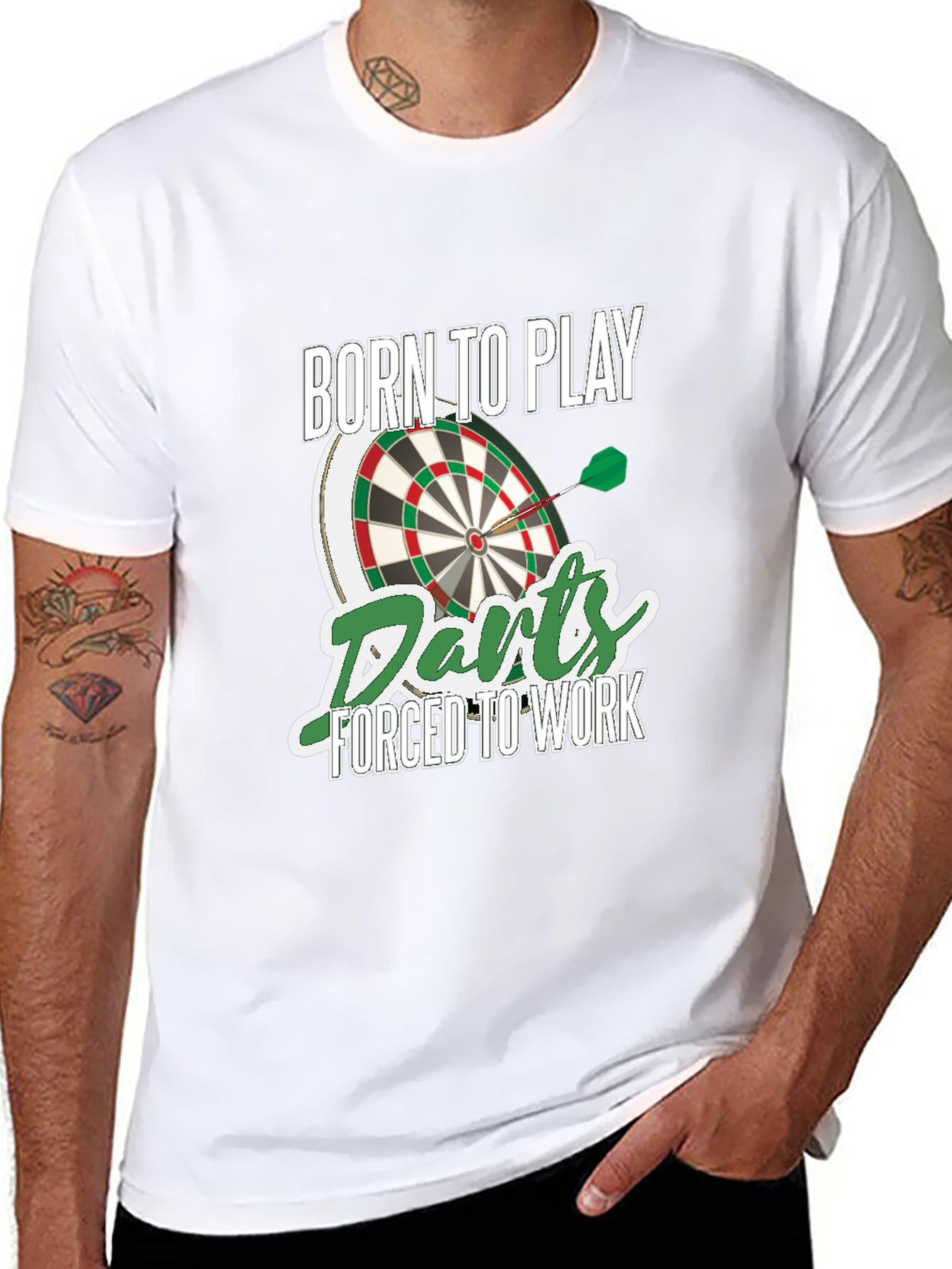 Born to Play Darts Mens Graphic T-Shirt