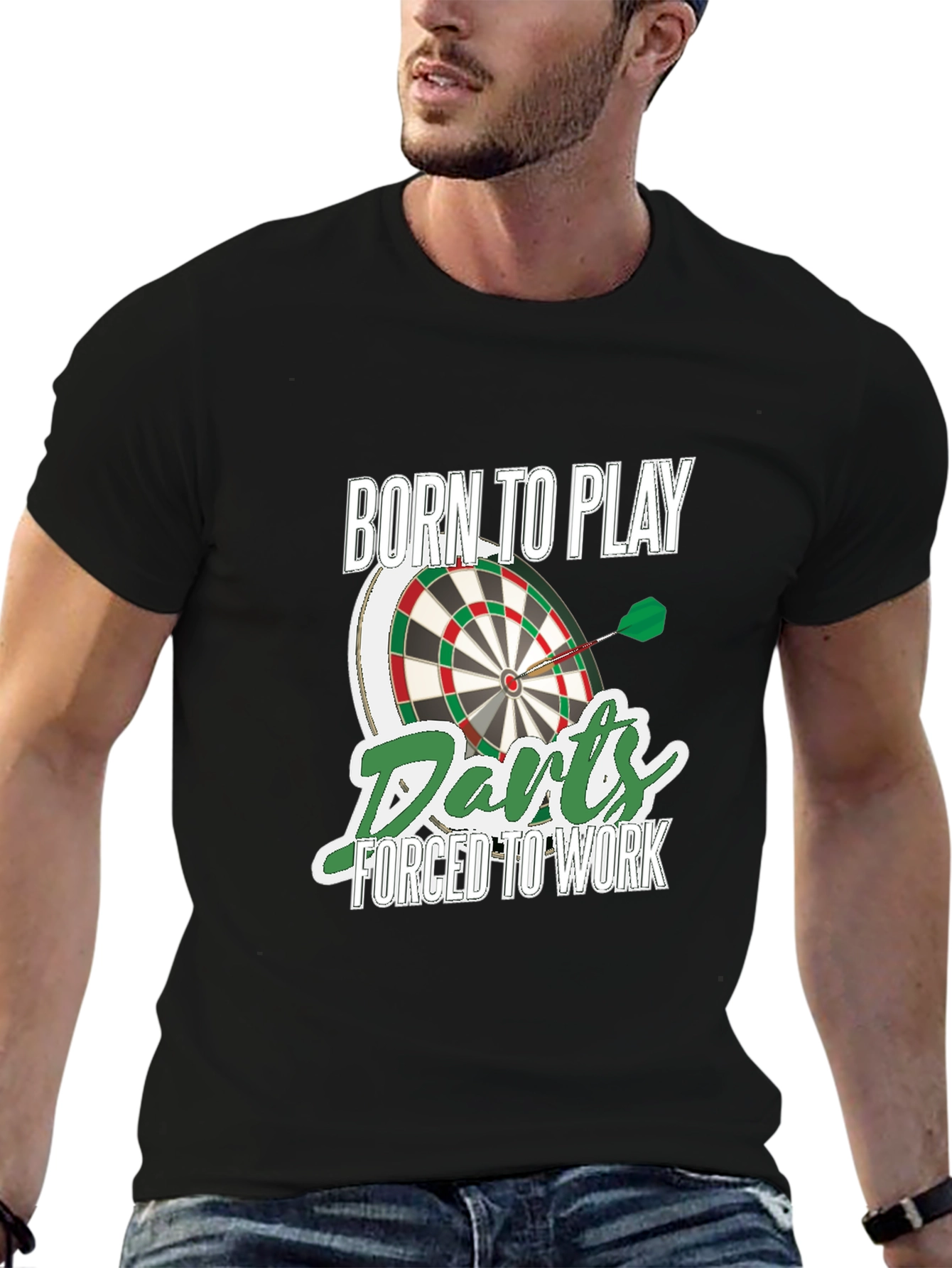 Born to Play Darts Mens Graphic T-Shirt