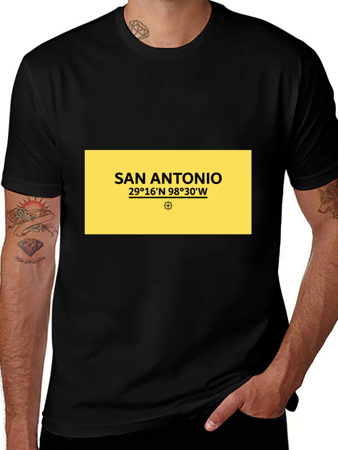 San Antonio Coordinates Graphic T-Shirt