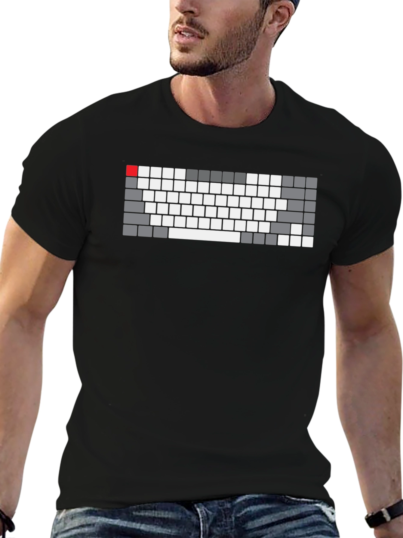 Keyboard Layout Graphic Tee - Black