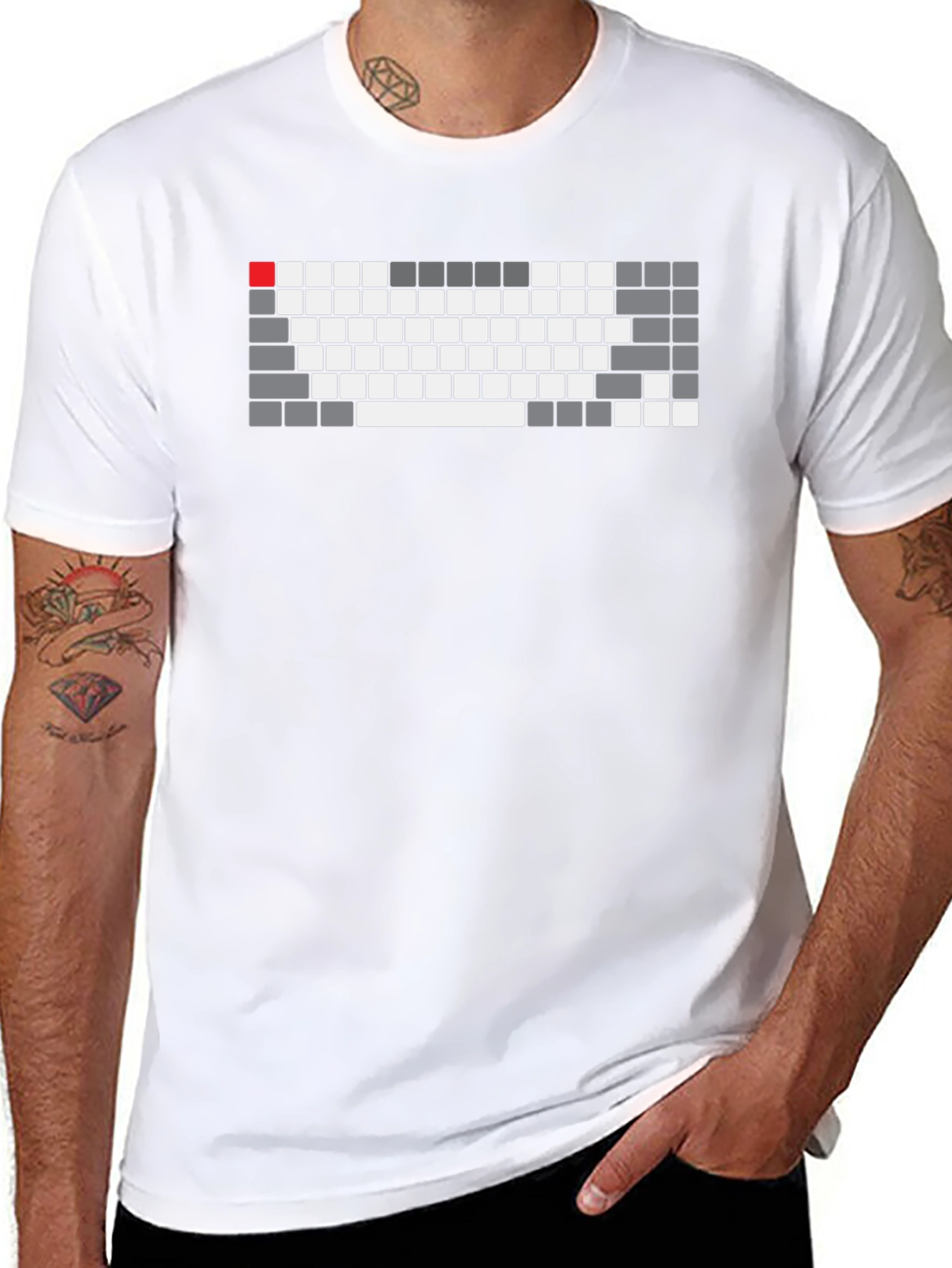 Keyboard Layout Graphic Tee - Black