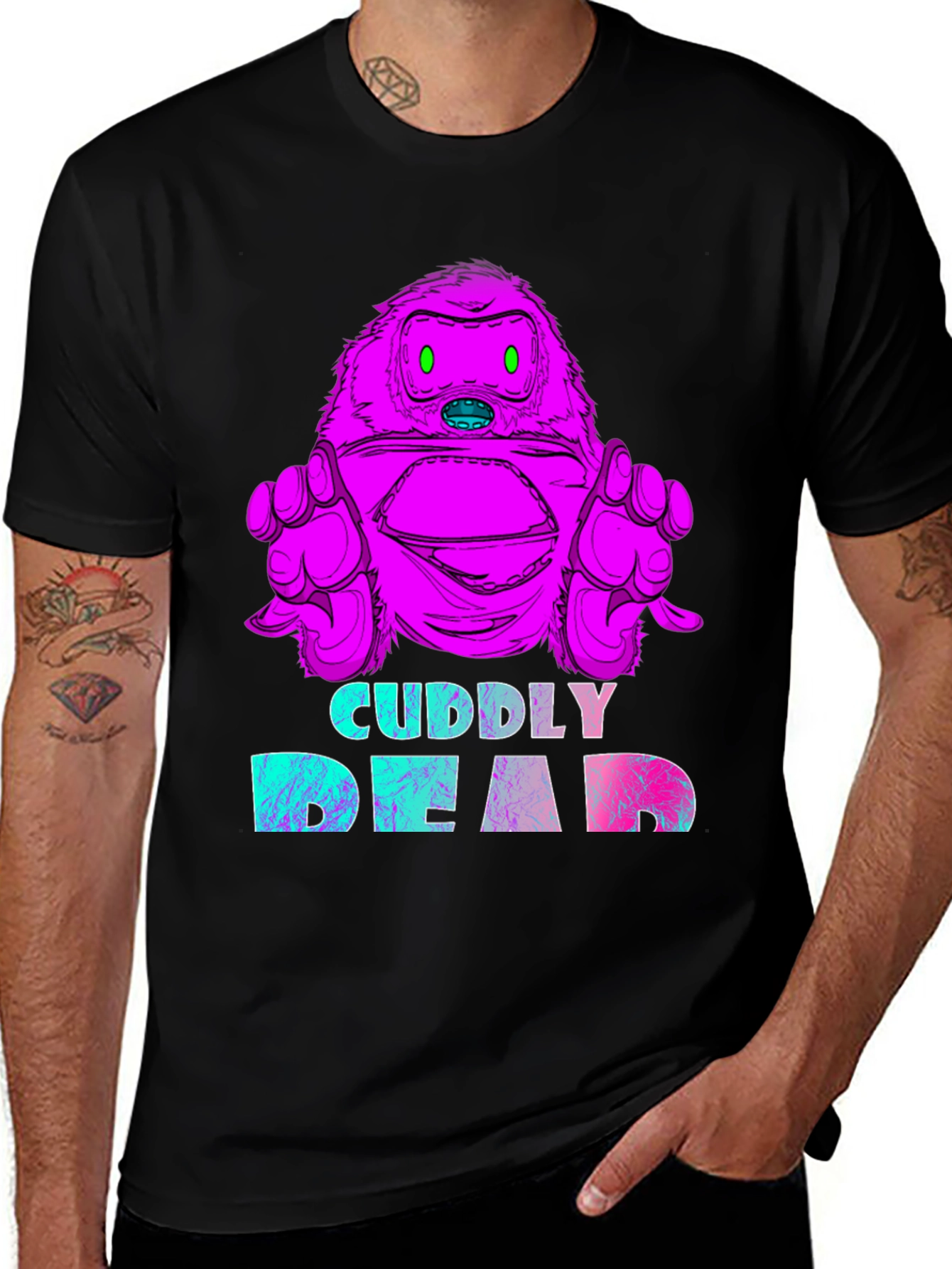 Cuddly Dead Monster Graphic Tee - Black