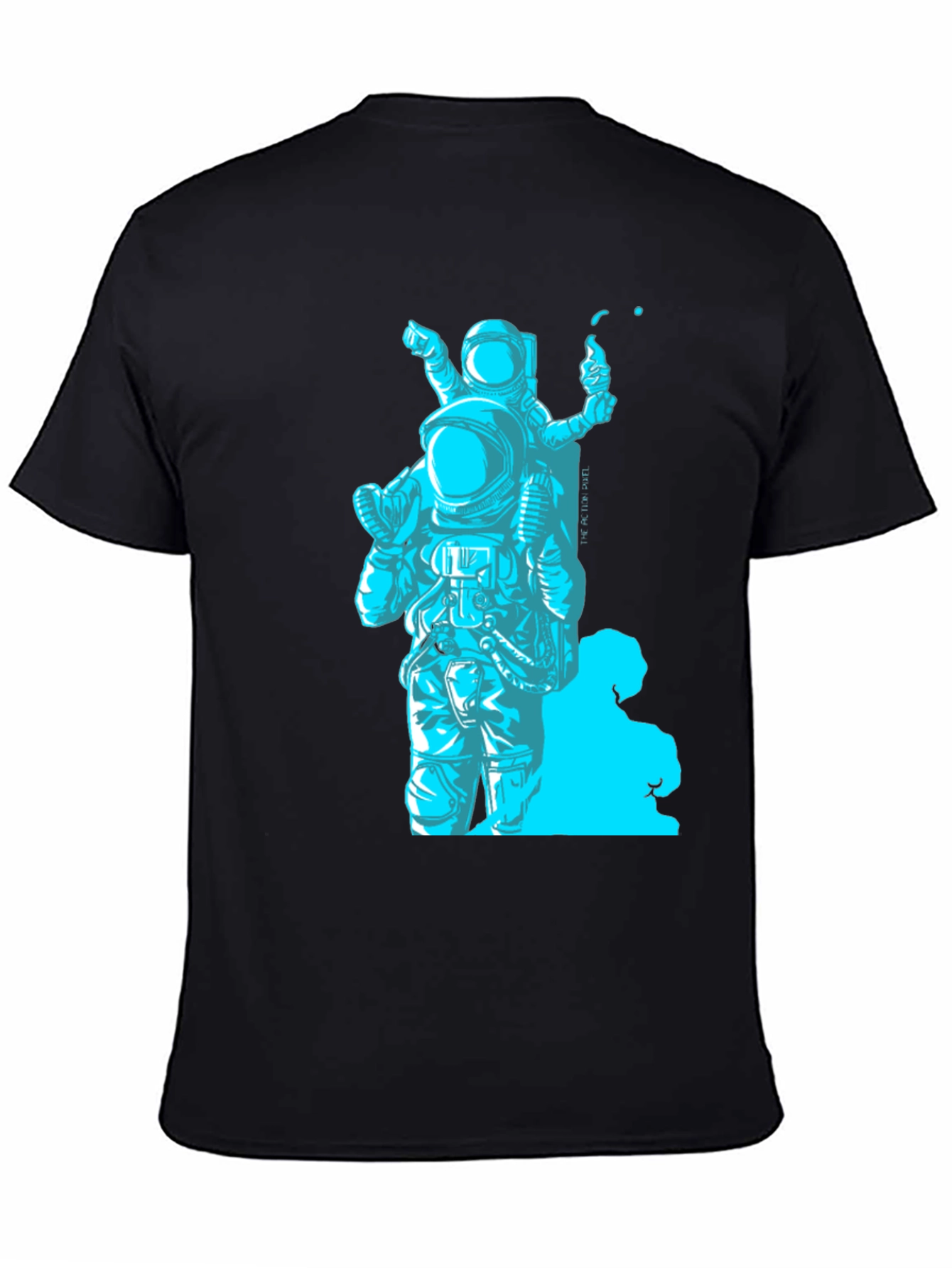 Astronaut Graphic T-Shirt - Black Crew Neck Tee