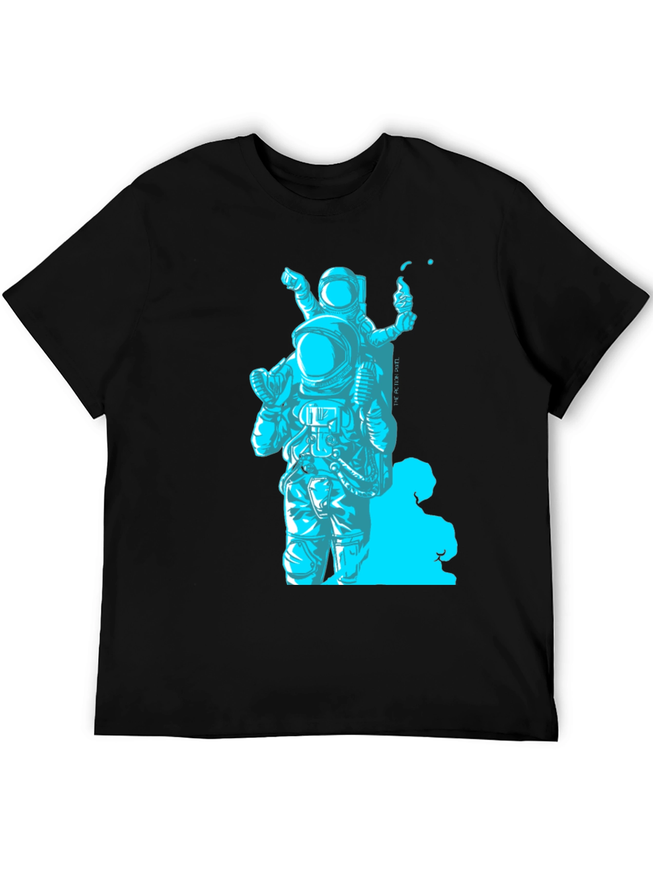 Astronaut Graphic T-Shirt - Black Crew Neck Tee