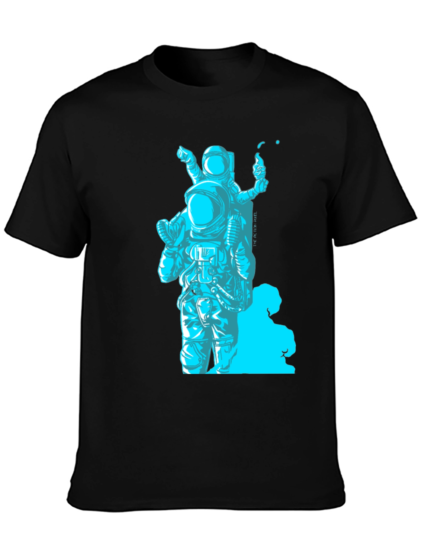 Astronaut Graphic T-Shirt - Black Crew Neck Tee
