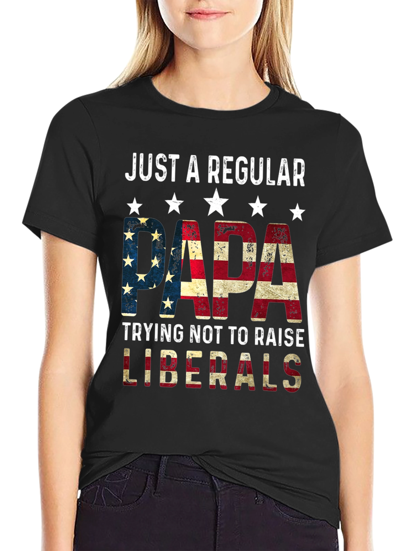 Regular Papa USA Flag Graphic Tee