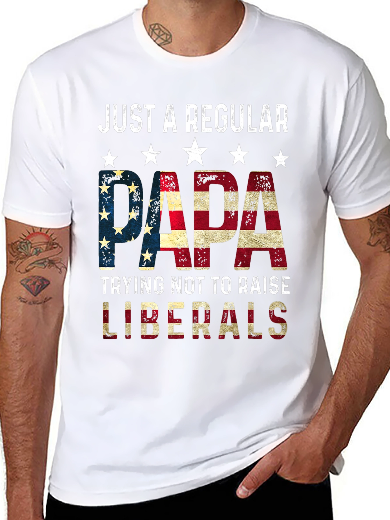 Regular Papa USA Flag Graphic Tee