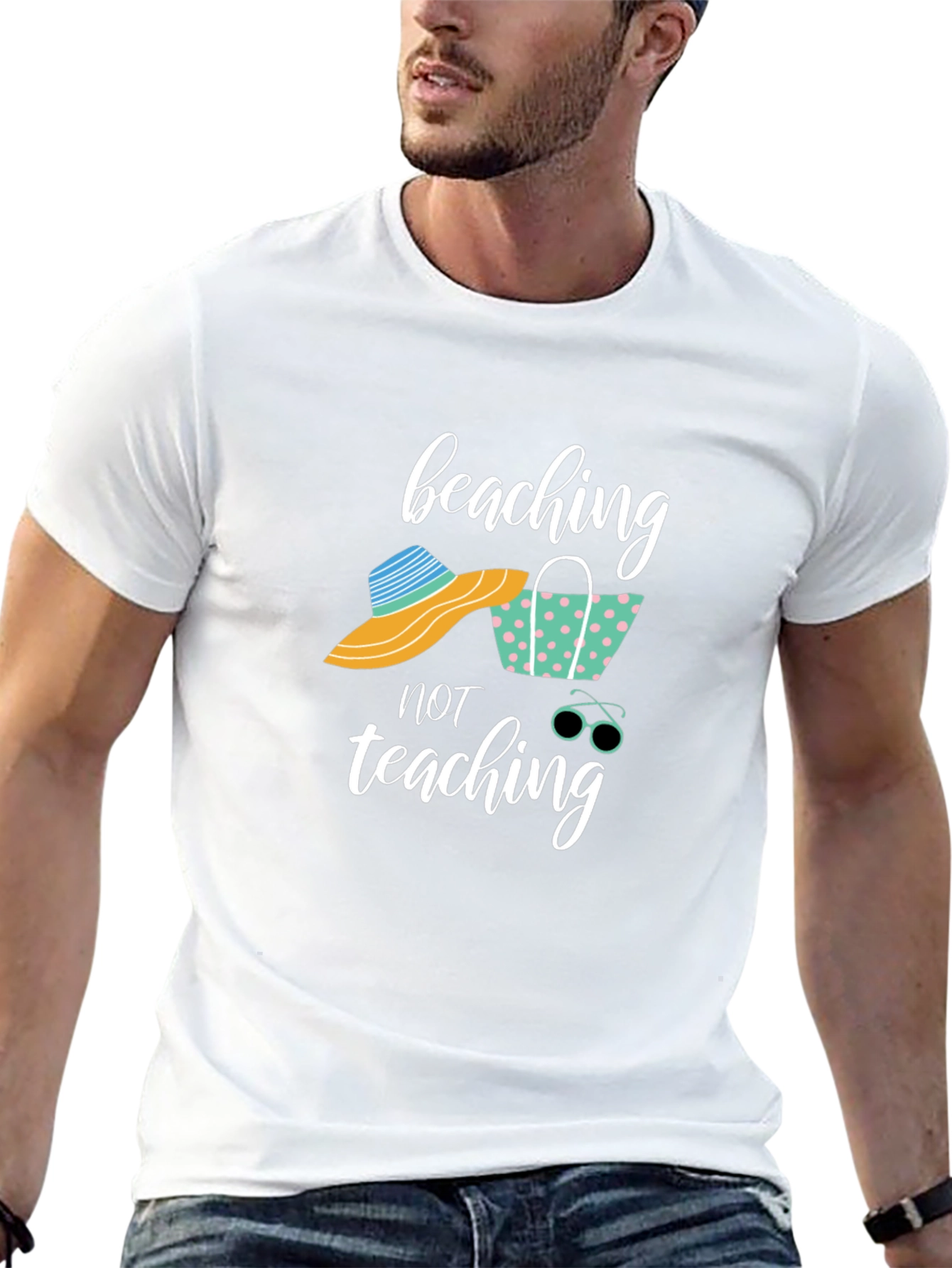 Beaching Not Teaching Graphic T-Shirt
