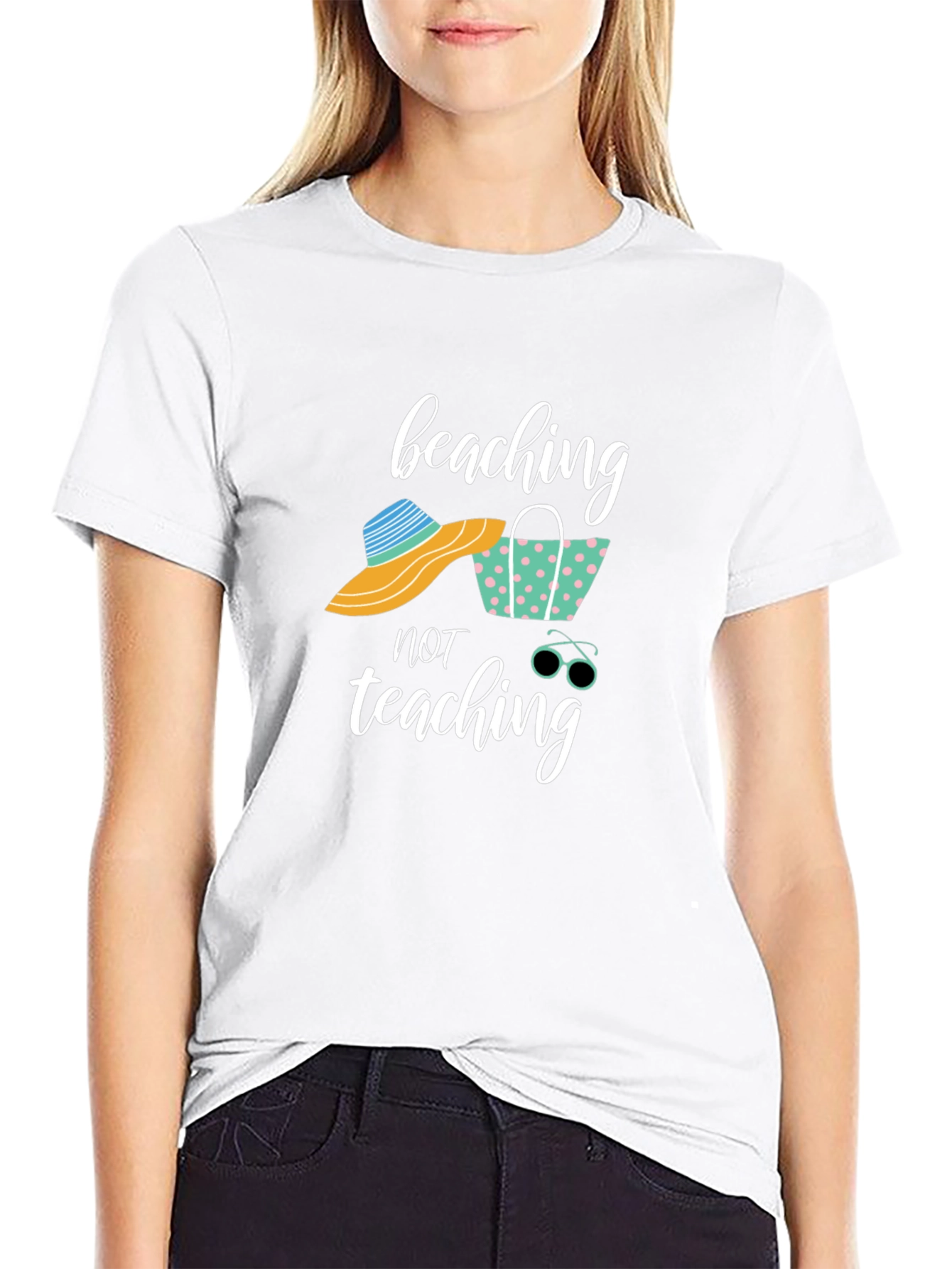 Beaching Not Teaching Graphic T-Shirt