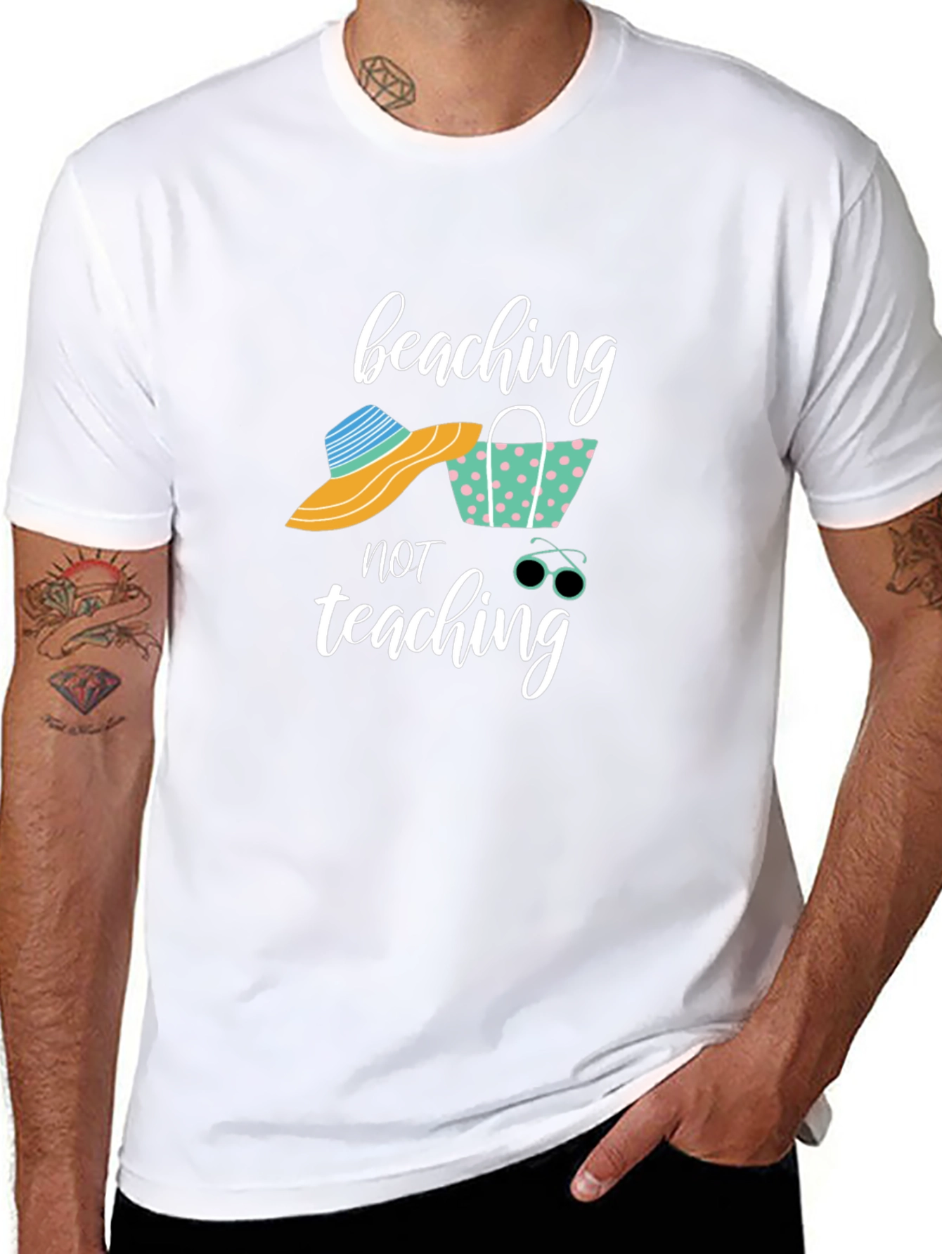 Beaching Not Teaching Graphic T-Shirt