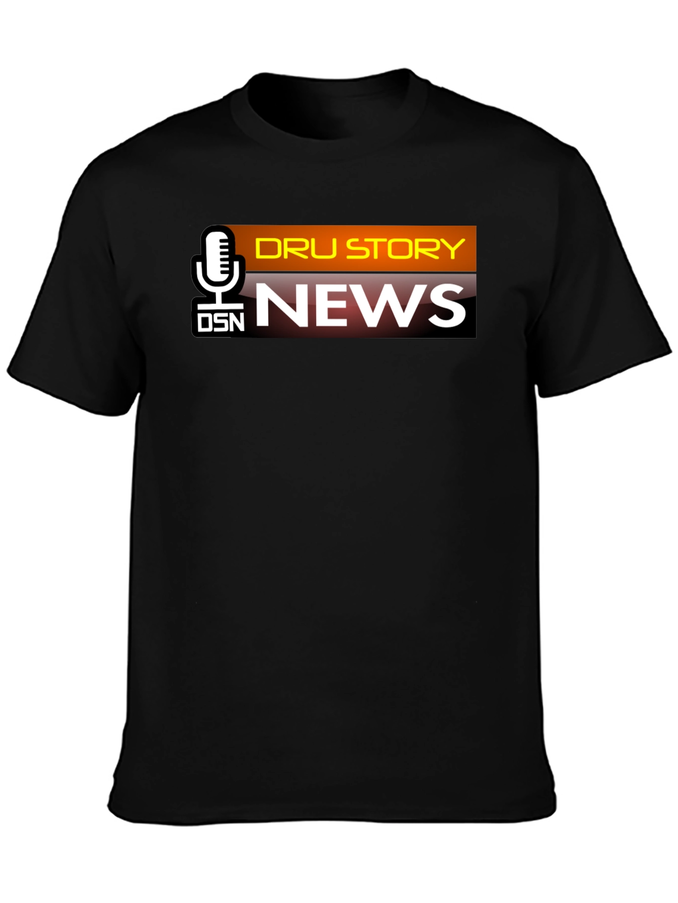 DSN Dru Story News Black T-Shirt