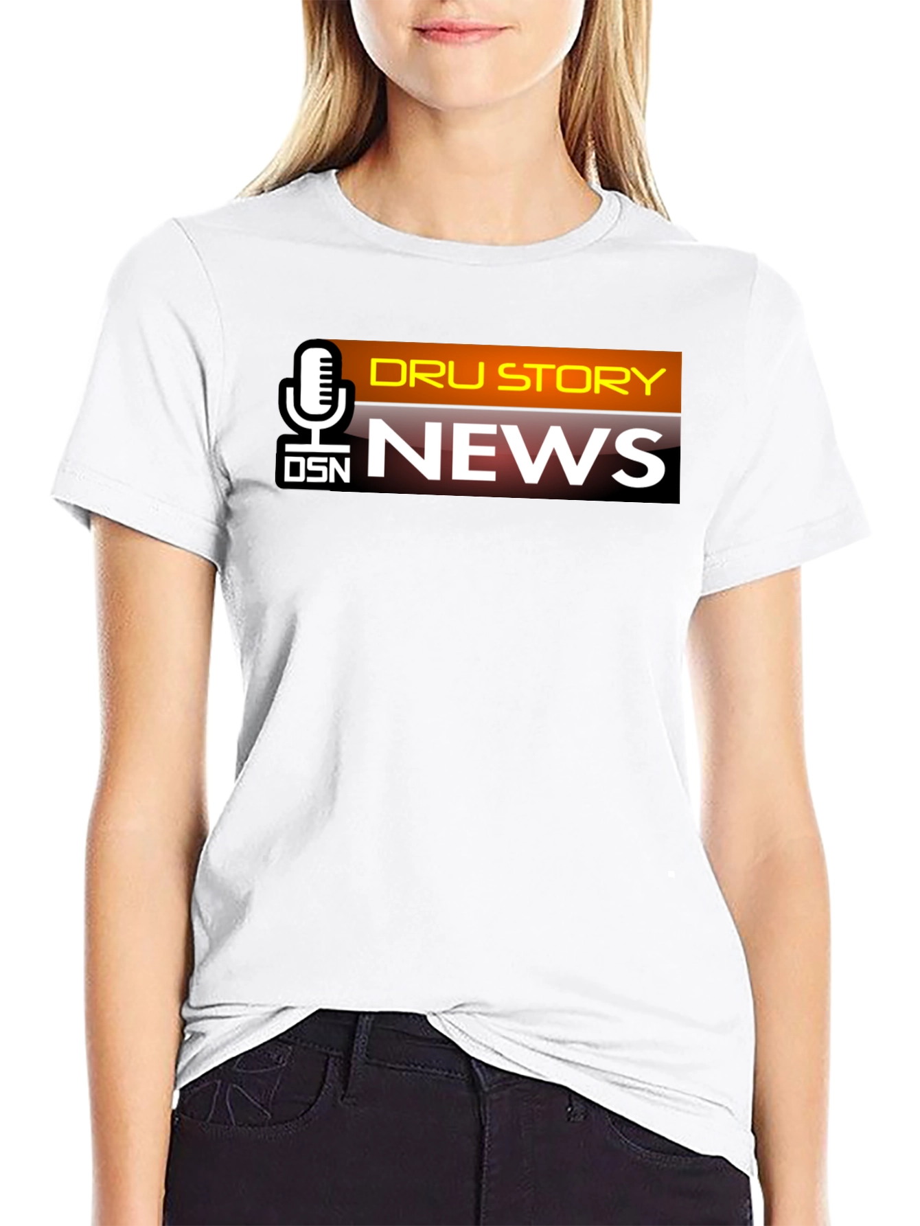 DSN Dru Story News Black T-Shirt