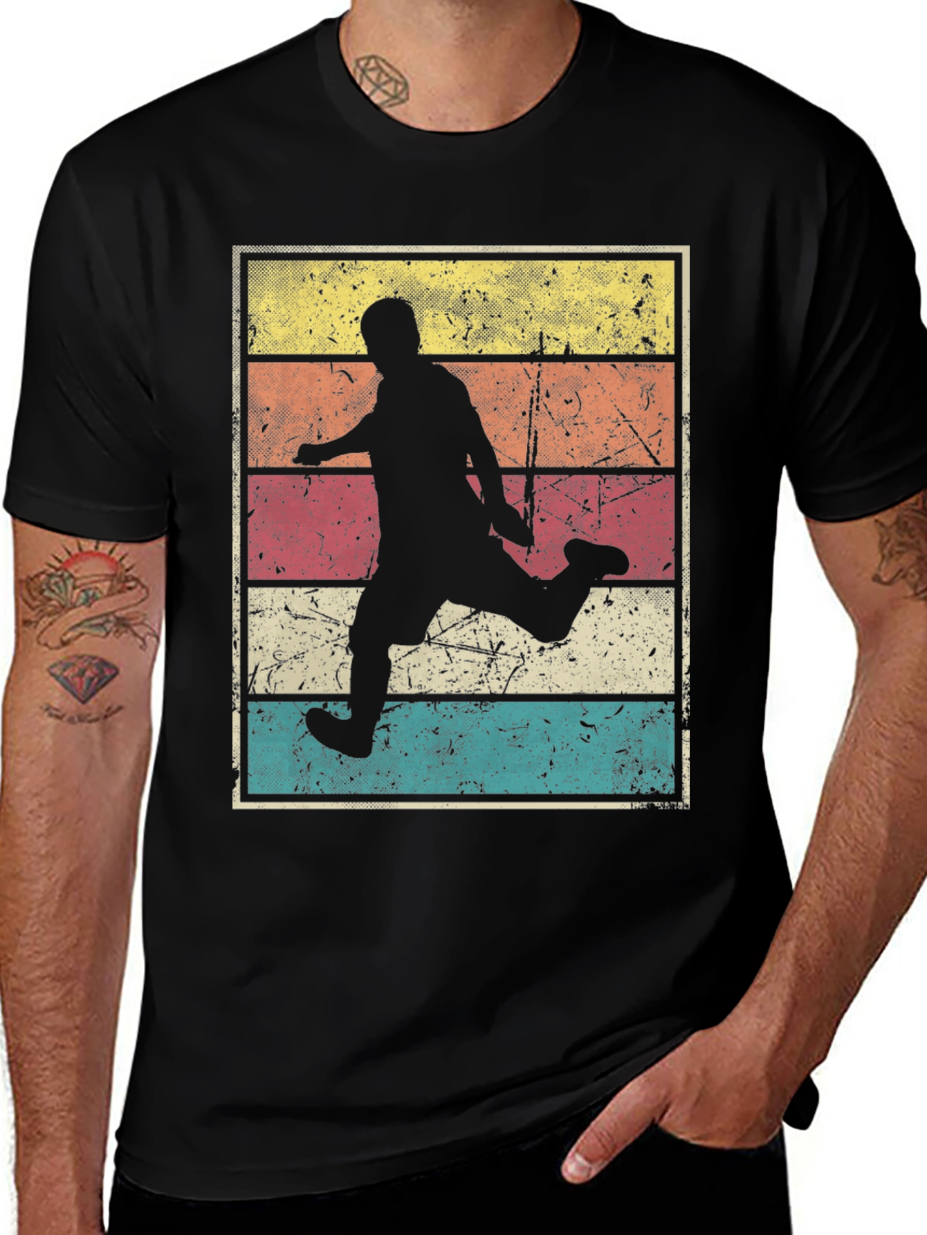 Retro Soccer Player Graphic T-Shirt