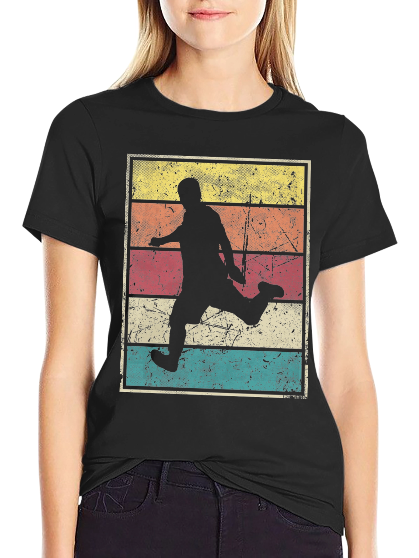 Retro Soccer Player Graphic T-Shirt