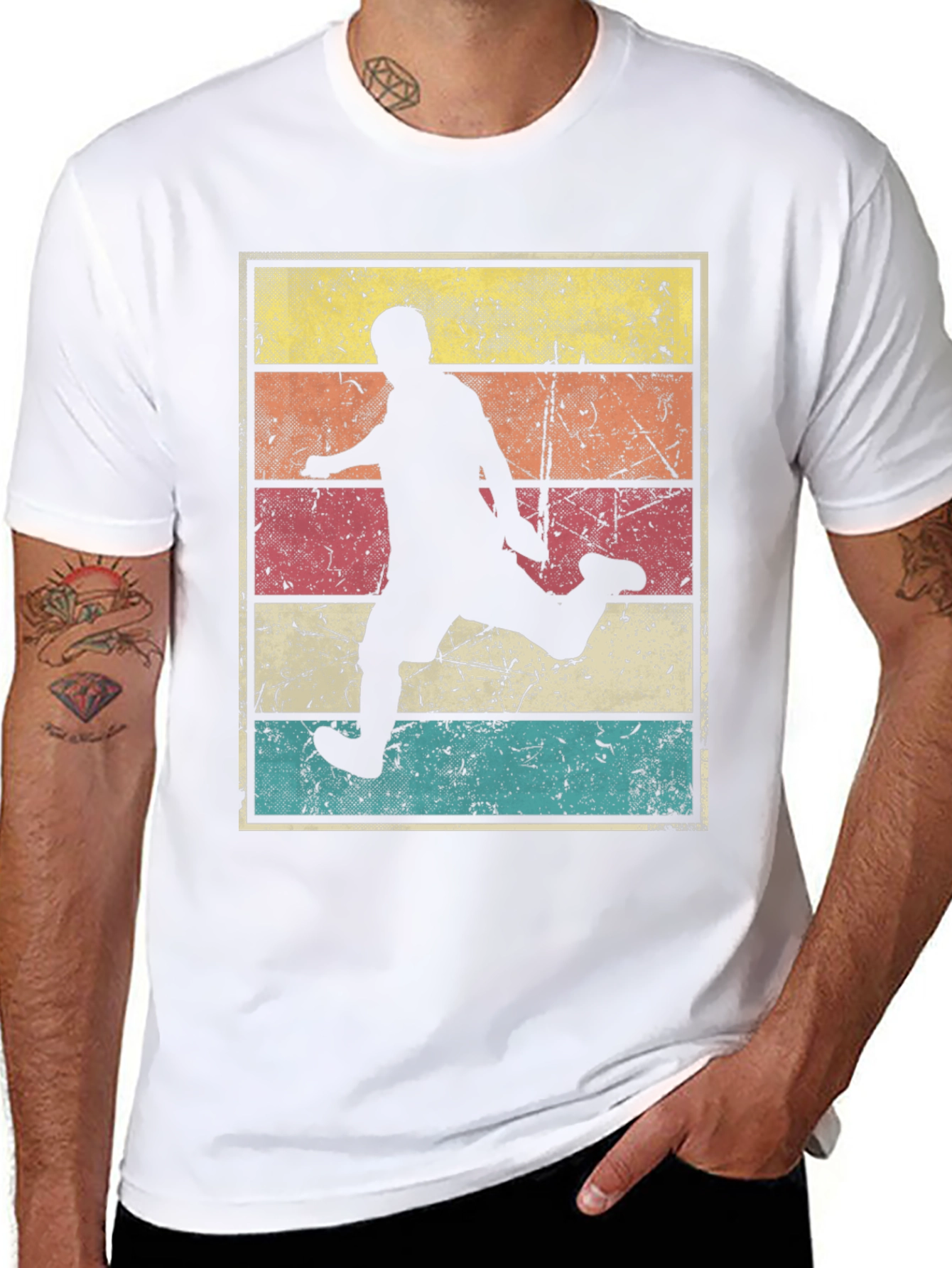 Retro Soccer Player Graphic T-Shirt