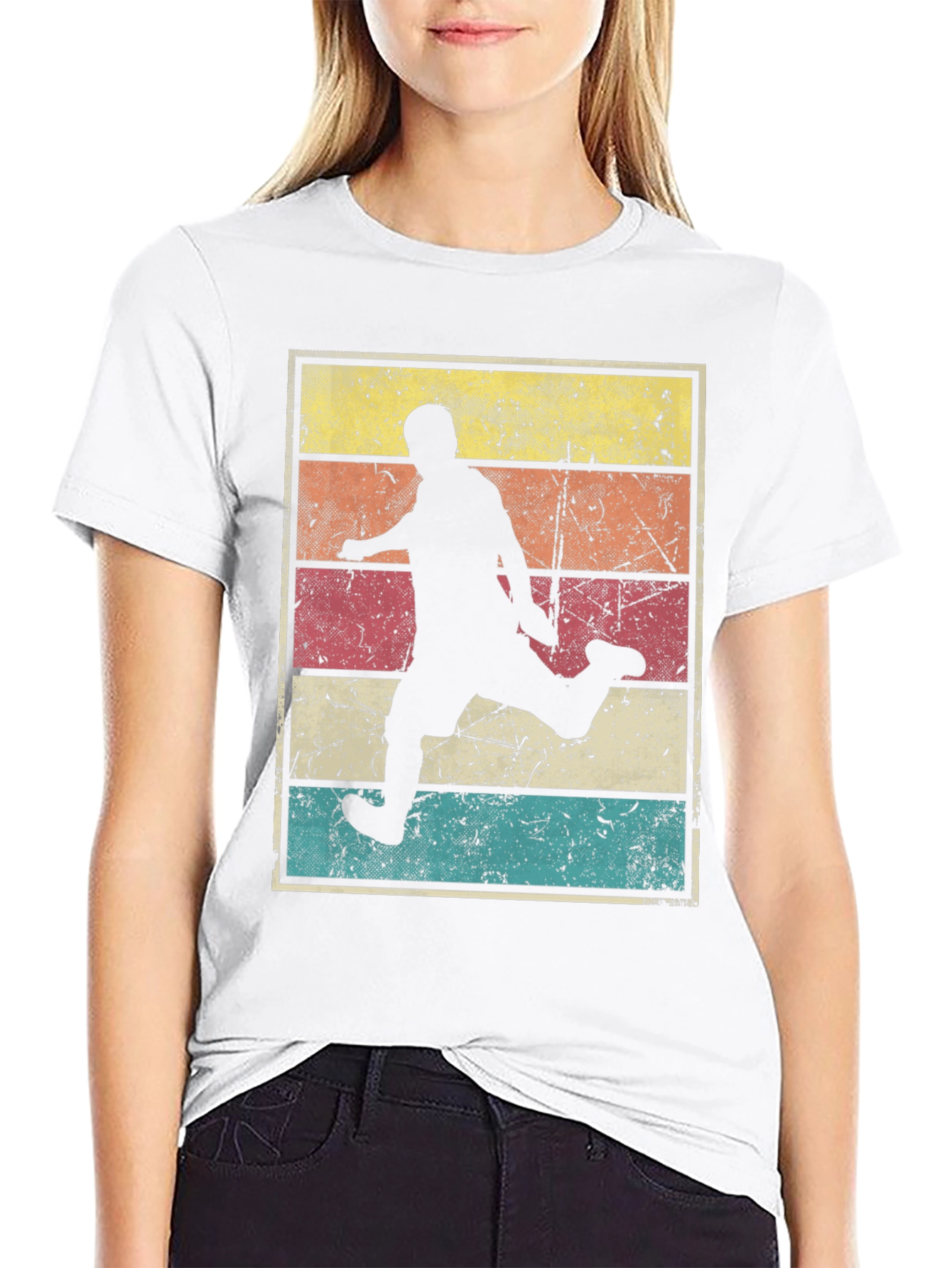 Retro Soccer Player Graphic T-Shirt