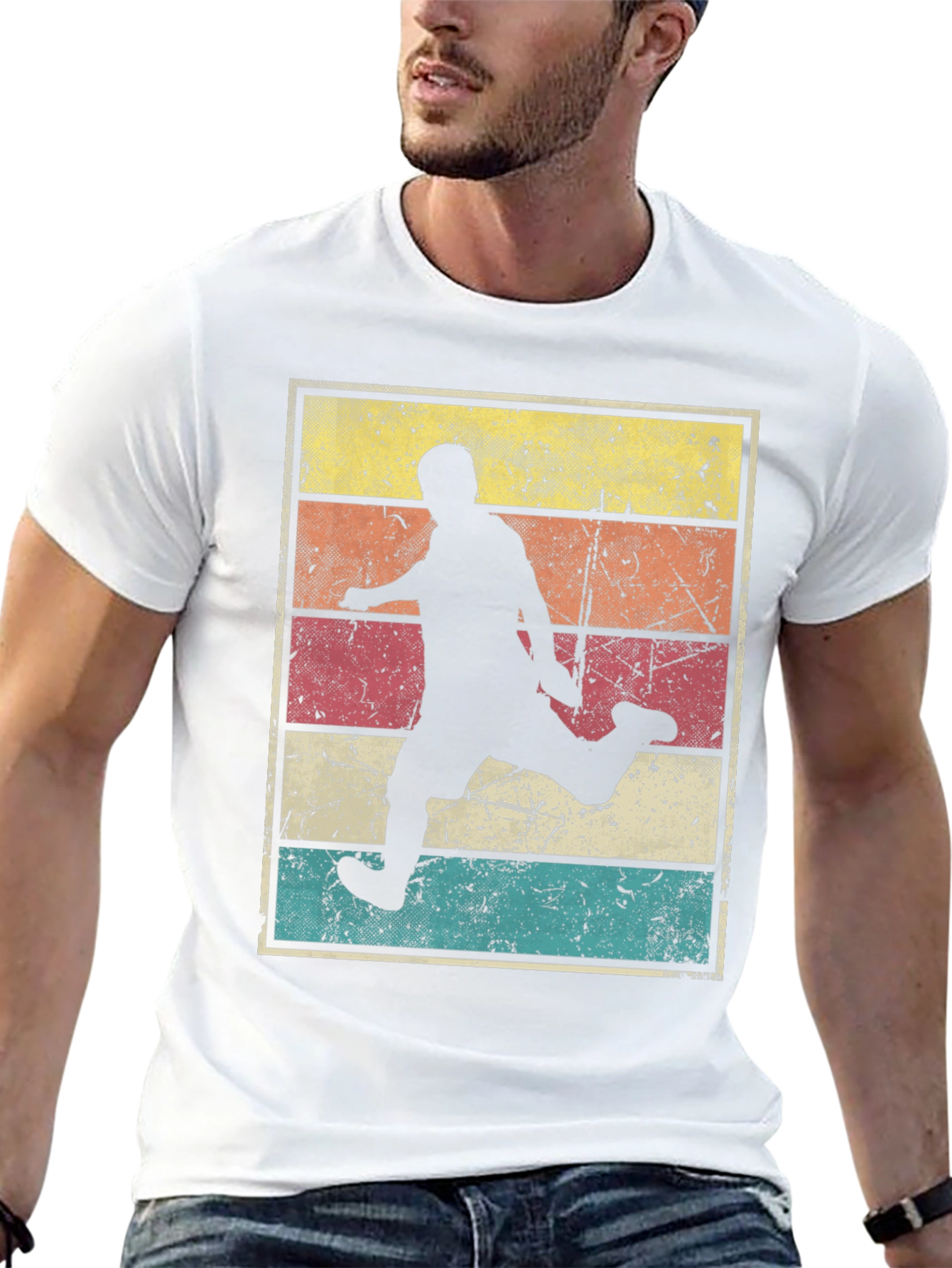 Retro Soccer Player Graphic T-Shirt