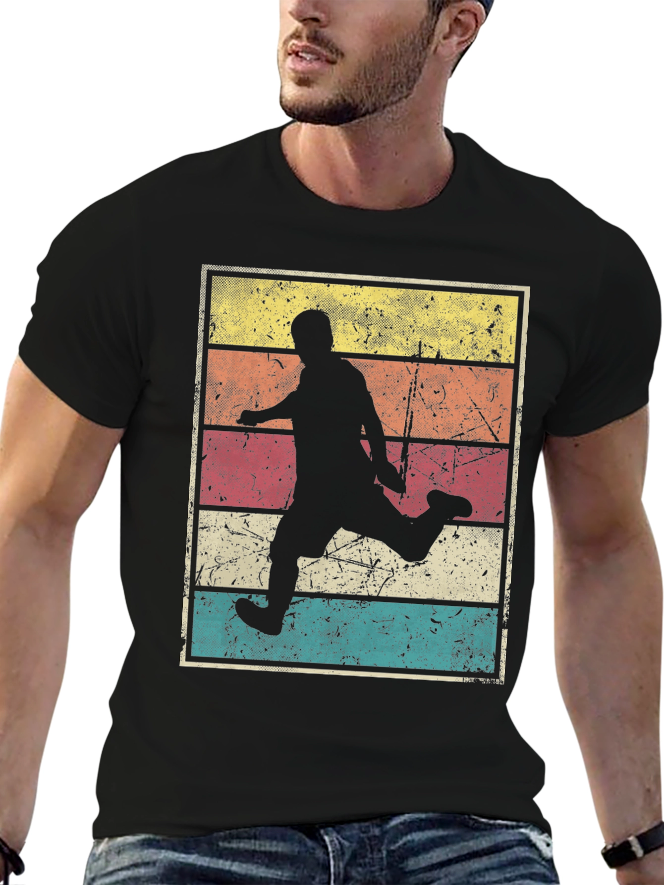 Retro Soccer Player Graphic T-Shirt